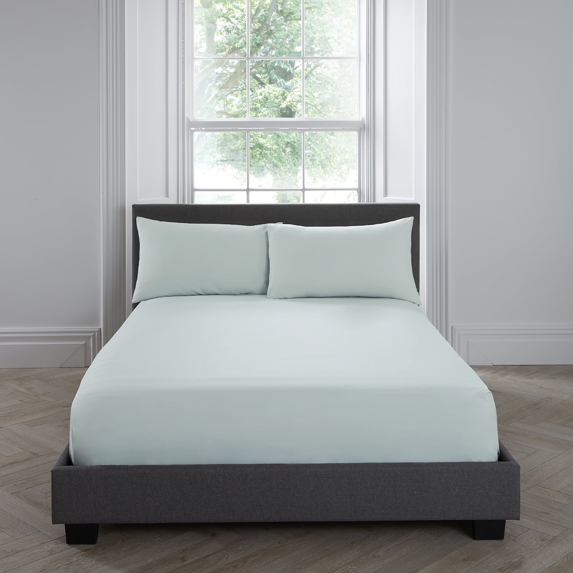 Premium Plain Dyed Cotton Pillowcases Set of 2 - Soft Green Bedding for Home & Decor | Perfect for Master Bedroom, Guest Room & Cozy Home Styling