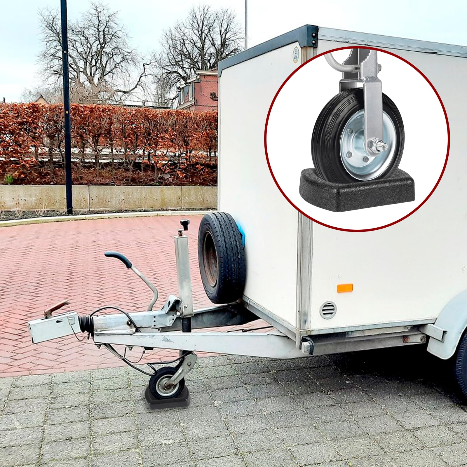 Heavy Duty Rubber Jack Wheel Chock - Reinforced Stabilizer for 6