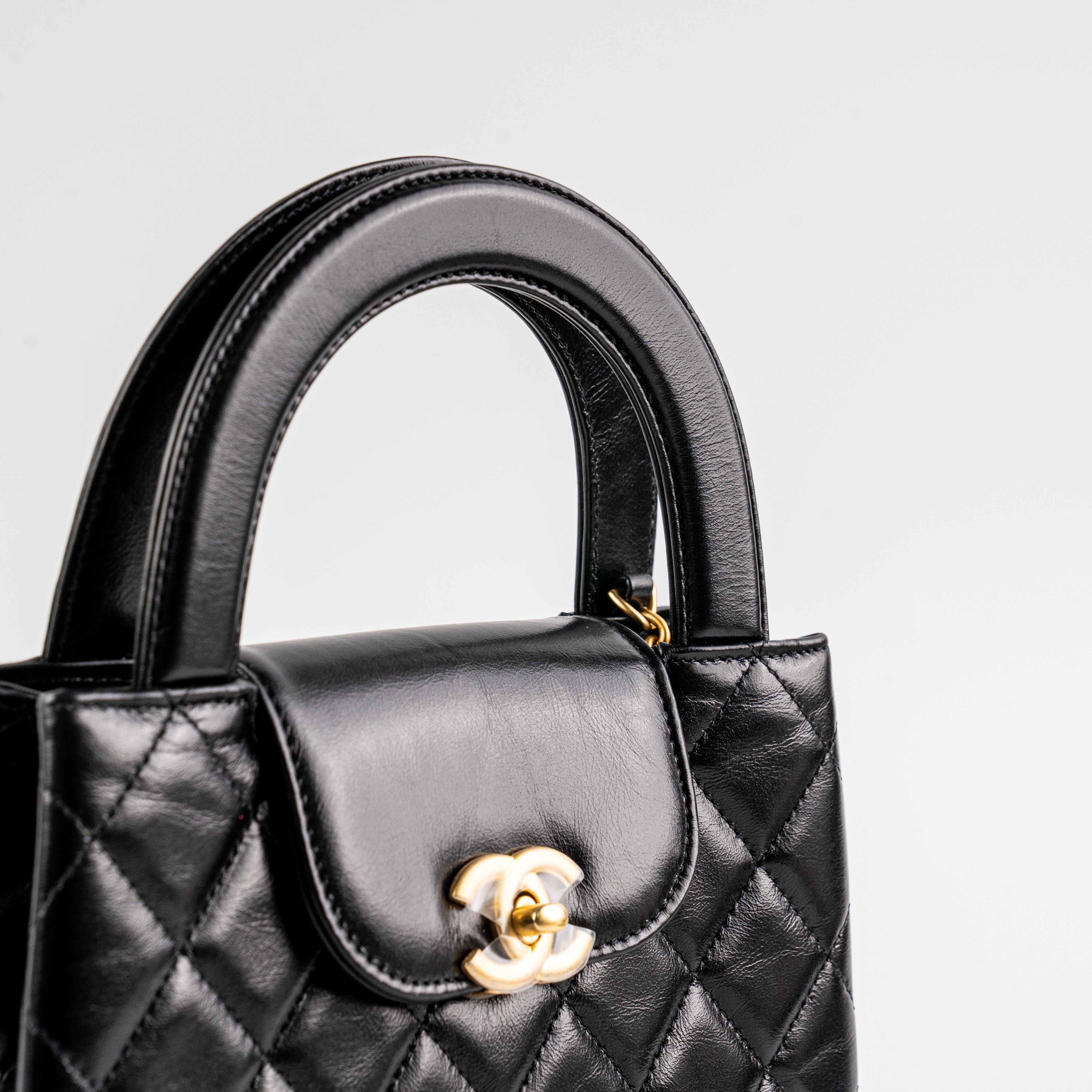 Chanel 23K Kelly Bag Small Black Microchip Leather Crossbody Bag - Luxury Designer Handbag for Women, Perfect for Date Night & Special Occasions