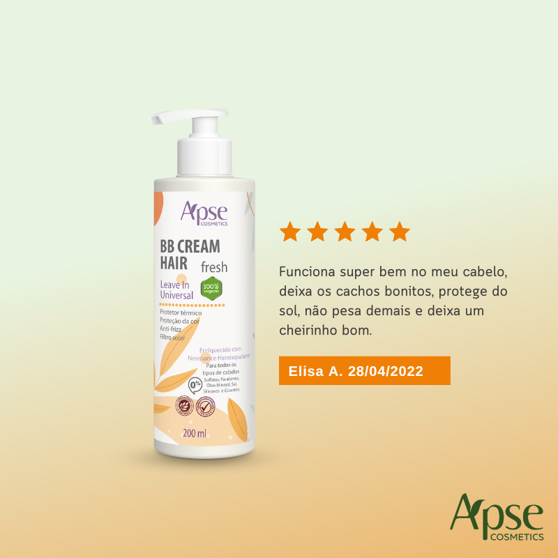 Apse Cosmetics BB Cream Hair Fresh 6.76 fl oz - Conditioning Hair Treatment for Smooth & Shiny Hair | Perfect for Daily Styling & Damaged Hair Repair