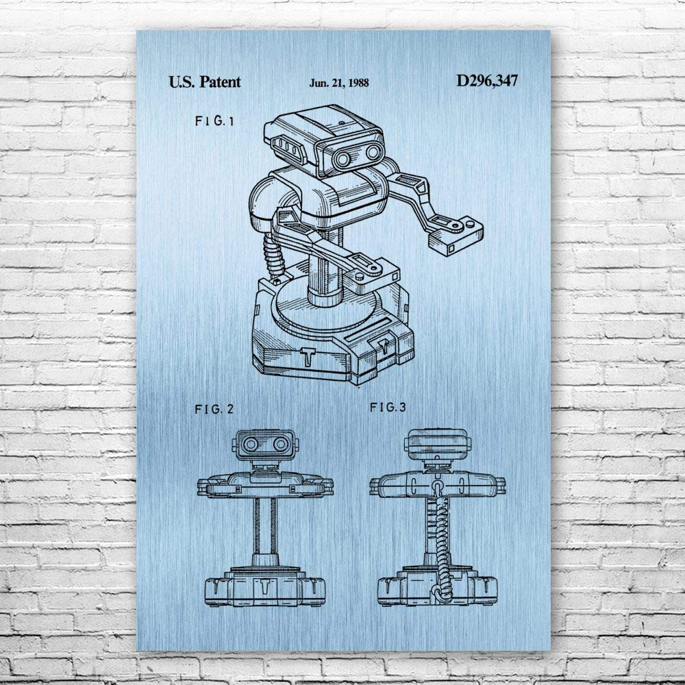 ROB Robotic Operating Buddy Poster Print - 16x20 Inch Blue Steel Arcade Wall Art for Game Room & Store Decor | Perfect Gaming Gift & Blueprint Art for Retro Enthusiasts