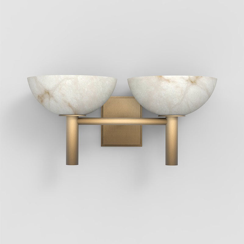 Alabaster Wall Lamp - Handcrafted Stone Bowl Sconce for Bedroom, Living Room & Hallway Lighting | Dimmable Modern Fixture