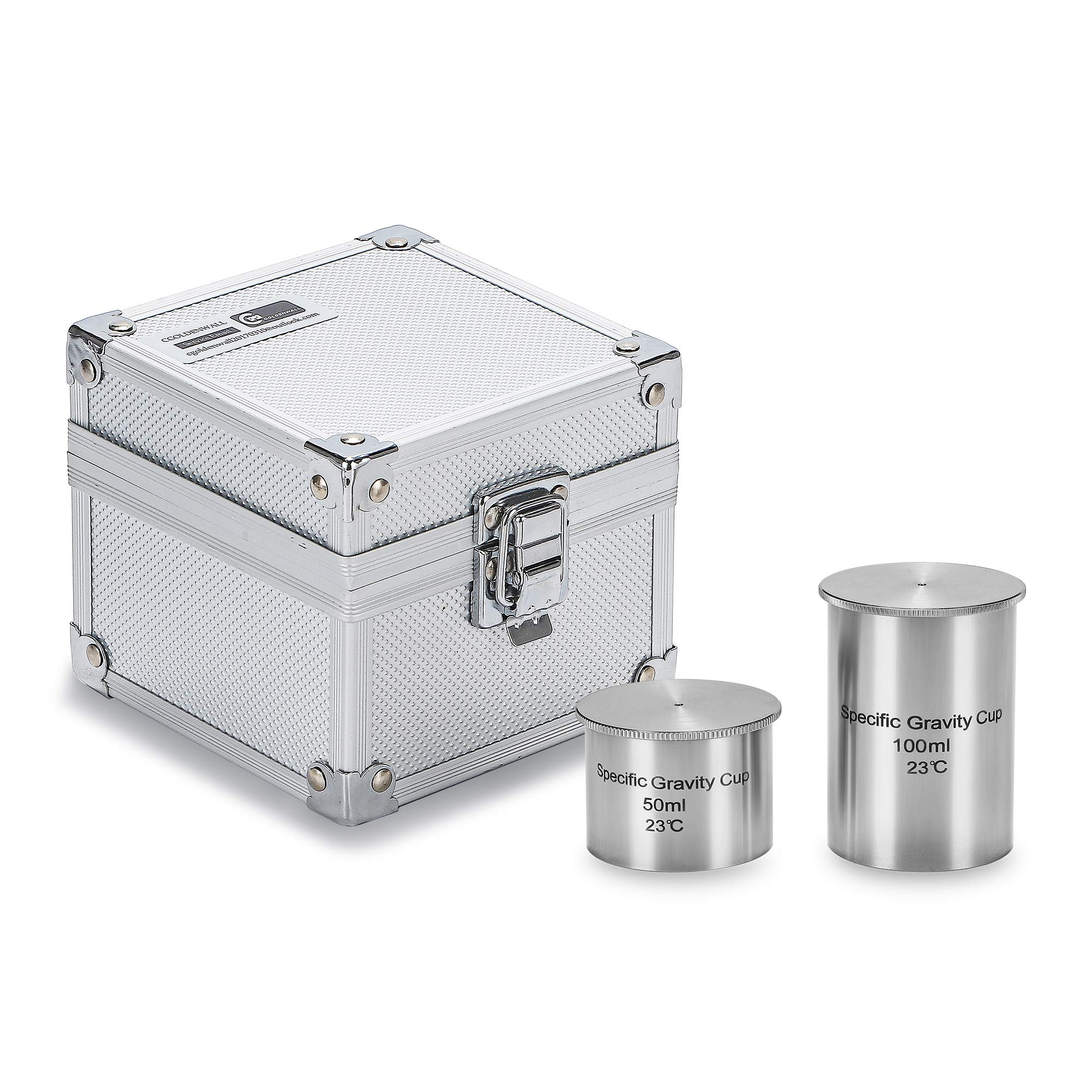 CGOLDENWALL Stainless Steel Density & Specific Gravity Test Cup - 50ml/100ml Capacity - Lab Equipment for Liquid Measurement (Ideal for Chemistry, Petroleum & Industrial Applications)