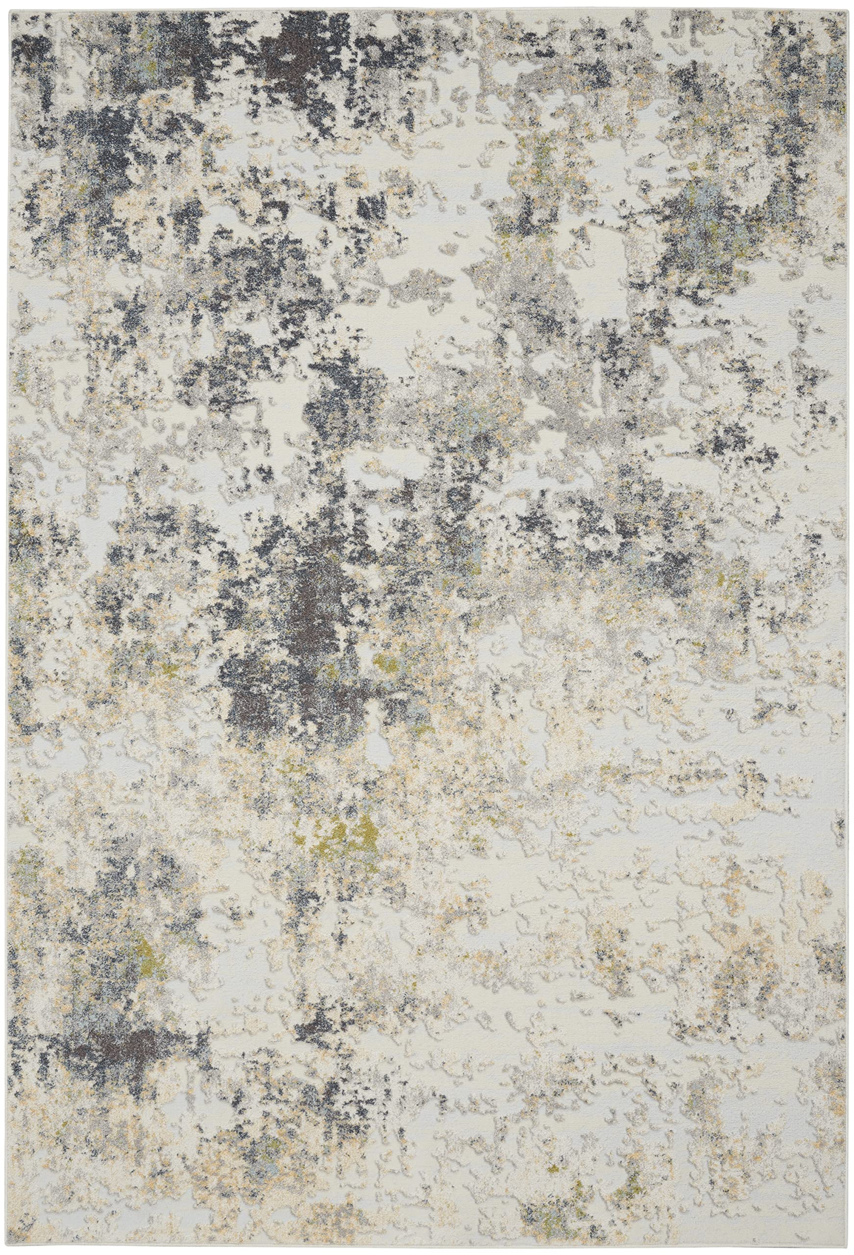 Nourison Trance Abstract Ivory/Multi 8x10 Area Rug - Easy to Clean, Non-Shedding, Stain Resistant for Bedroom, Living Room, Dining Room & Kitchen | Perfect for High Traffic Areas & Home Decor
