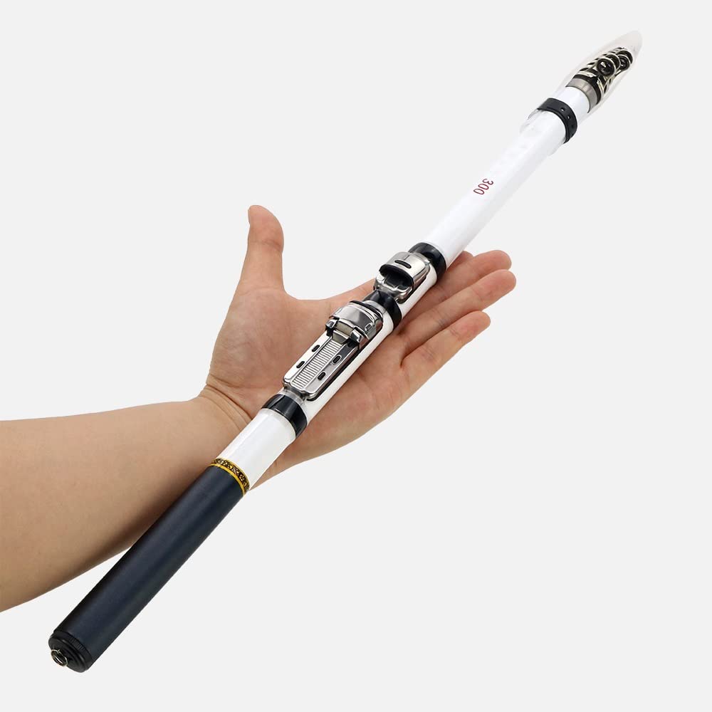 Carbon Fiber Telescopic Fishing Rod 1.5m-3.0m with Ceramic Guide Rings - Portable Travel Fishing Pole for Saltwater & Freshwater - Ideal for Rock Fishing, Beach Casting, and Backpacking Adventures