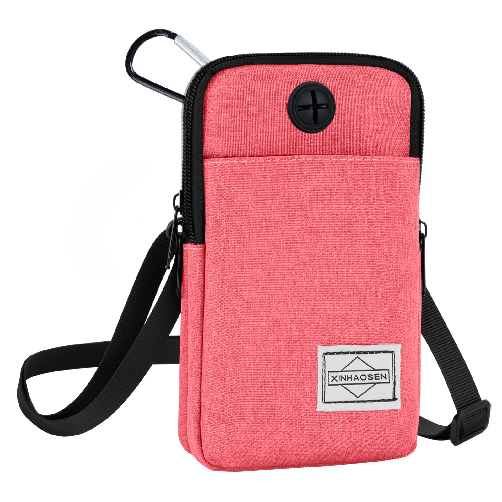 Waterproof Cell Phone Waist Pack - Crossbody Bag with Adjustable Strap & Wristband - Sport Armband Wallet for Running, Travel, Hiking (Pink) - Perfect for Gym, Outdoor Activities & Daily Use