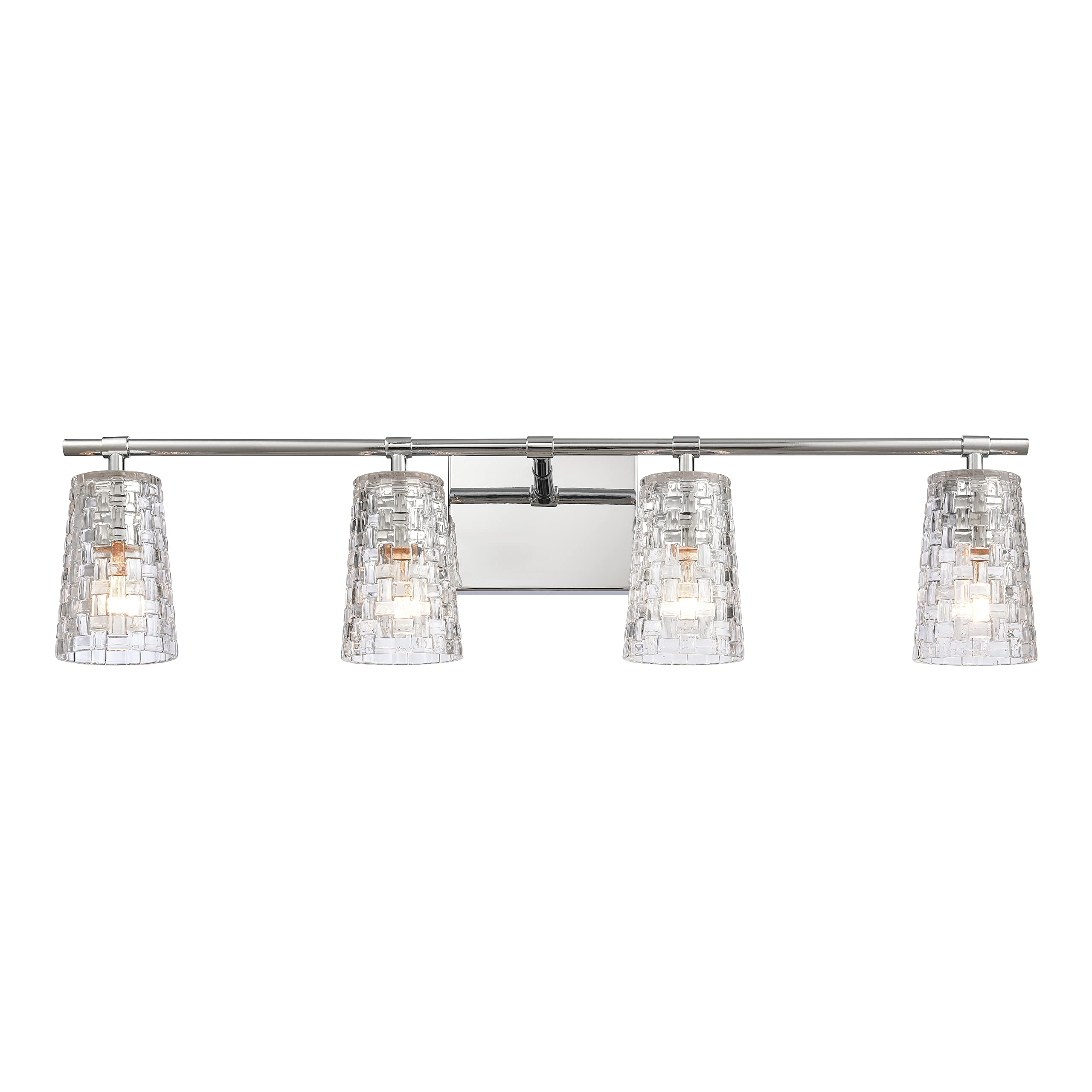 Elk Home Lightweave Vanity Light - 4-Light Polished Nickel Bathroom Fixture with Clear Crystal Accents, Traditional Style for Bedroom or Bathroom Vanity Lighting