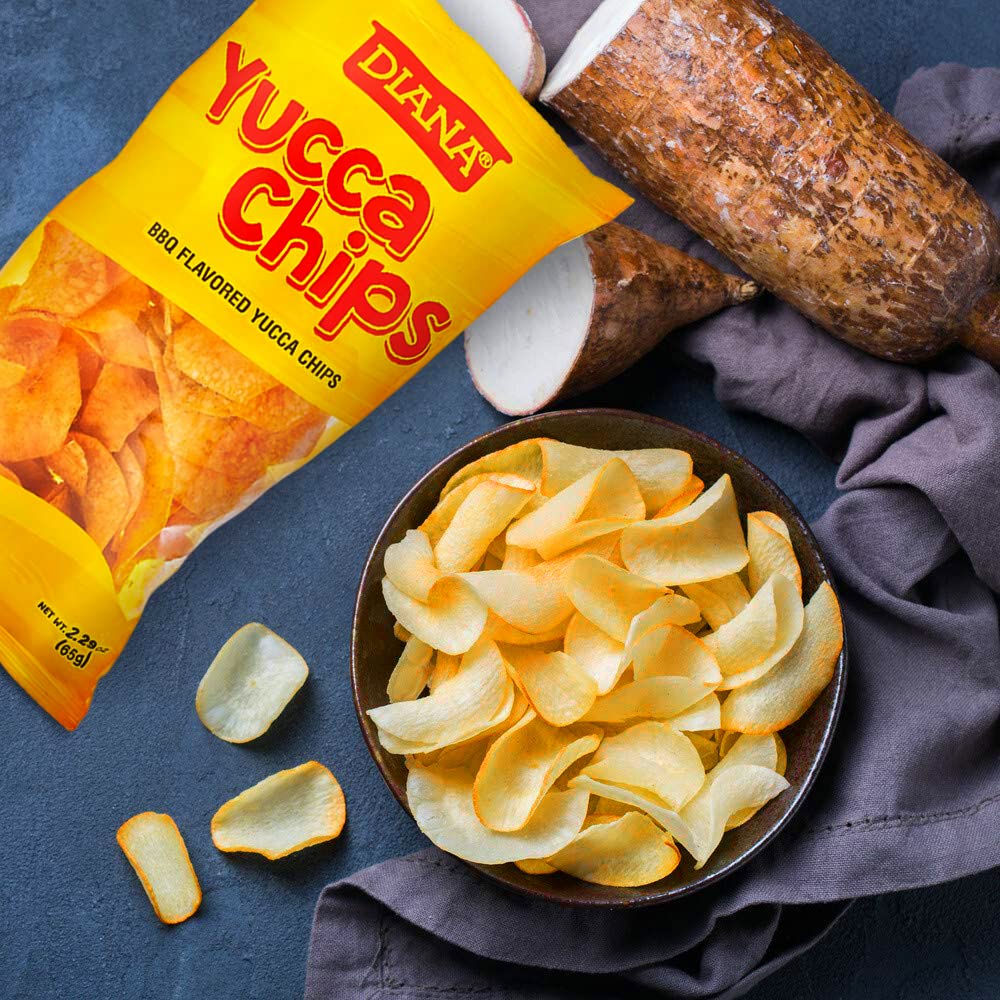 BBQ Flavored Yucca Chips - Crunchy Cassava Snacks - 2.29Oz/65g (Pack of 12) - Perfect for Parties, Picnics & Healthy Snacking