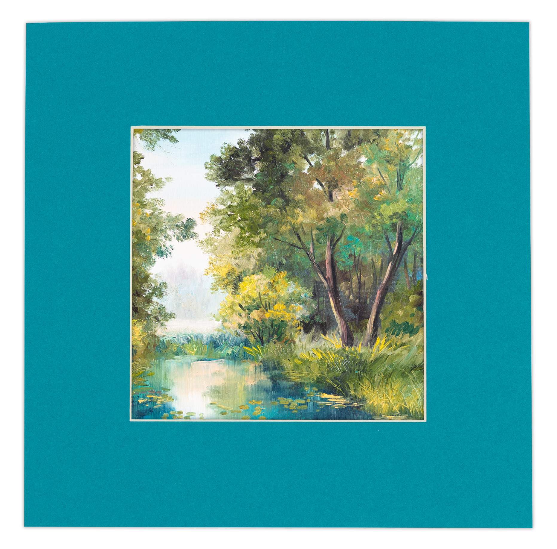 24x36 Acid-Free Teal Blue Precut Mat Board for 28x40 Frame - Premium Photo Mat for Family Pictures, Artwork & Framing - Perfect for Home Decor, Galleries & Gift Presentations (Pack of 1)