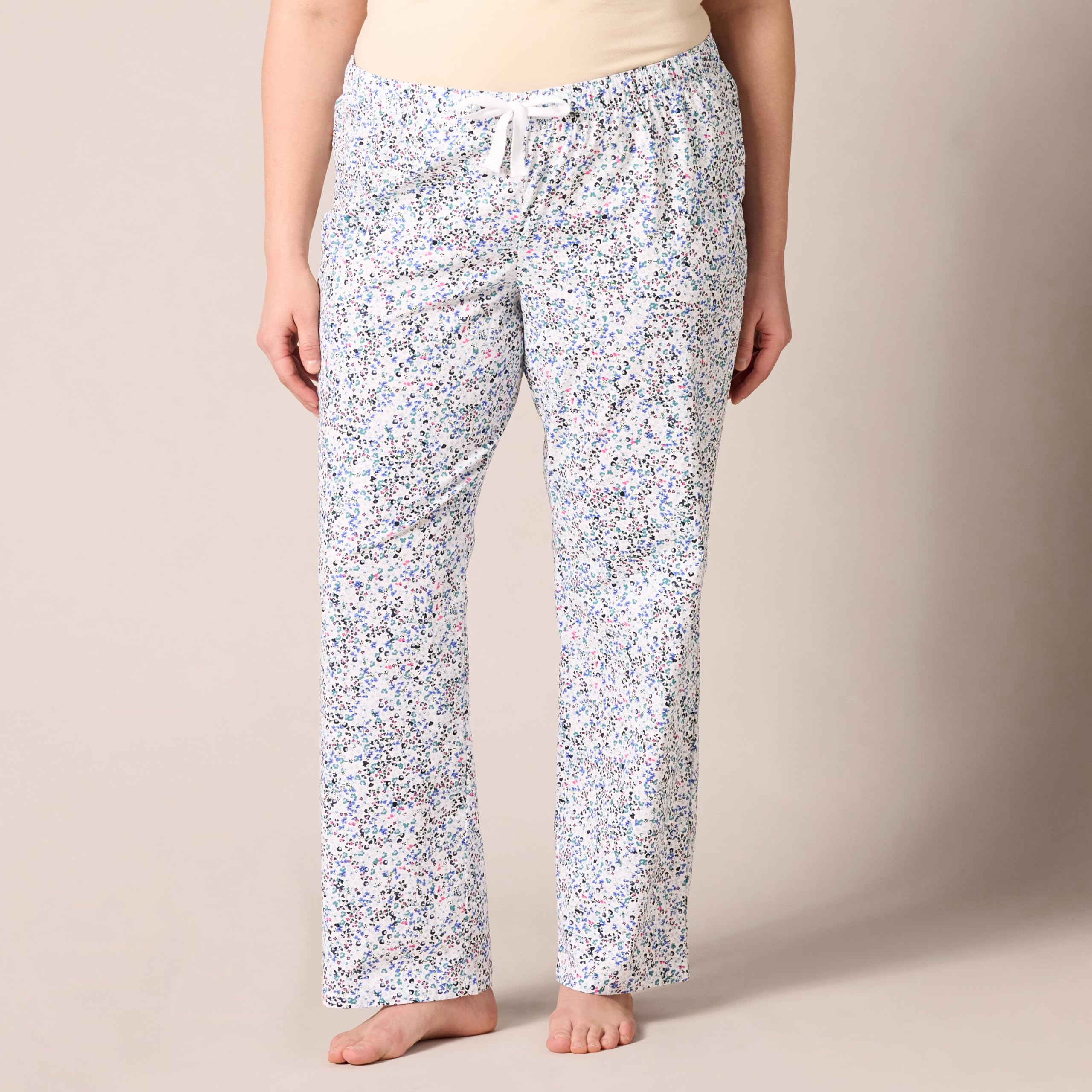 Amazon Essentials Women's Poplin Sleep Pants - Soft & Breathable Lounge Pajama Bottoms for Comfortable Nightwear & Relaxing at Home