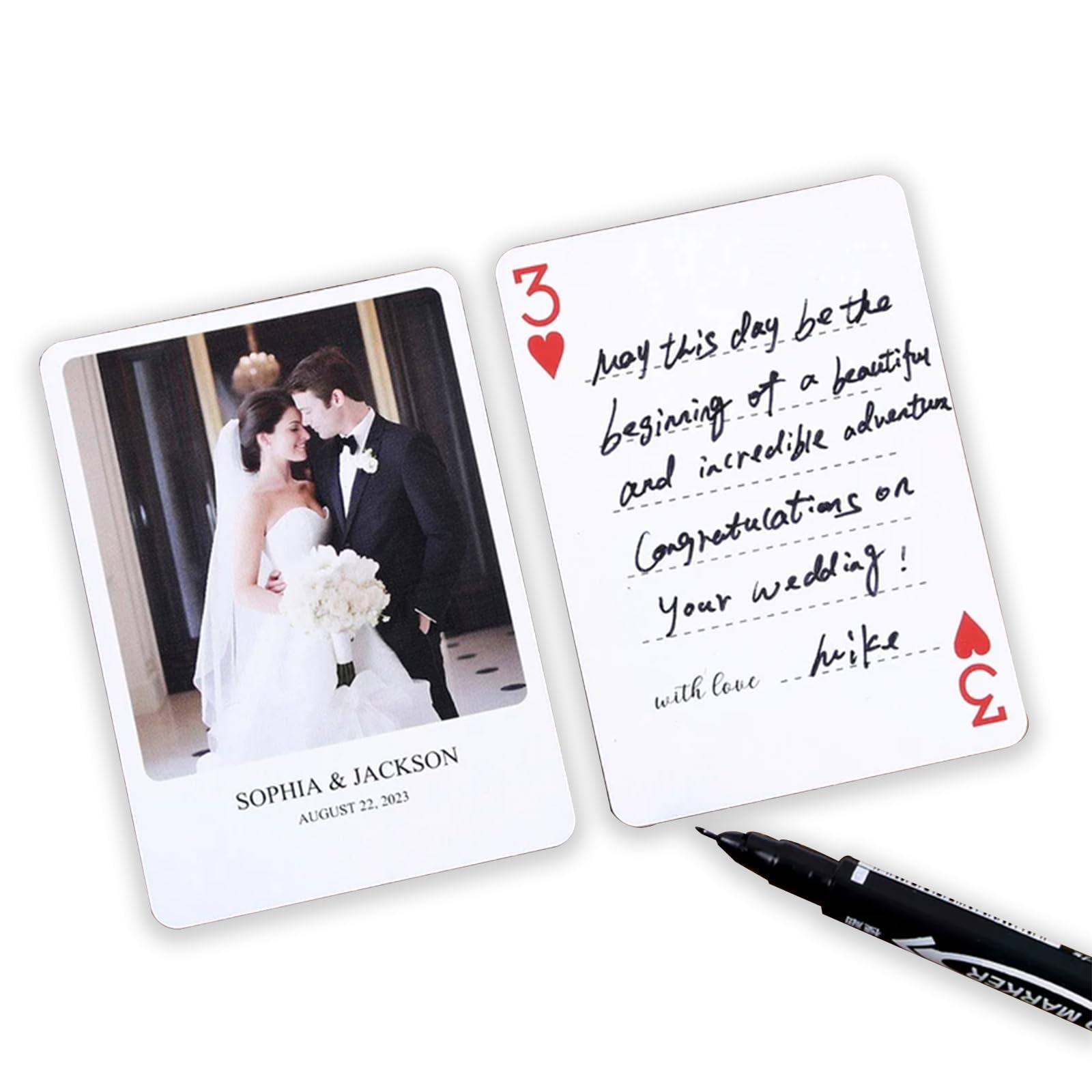 Custom Photo Playing Cards - Personalized Wedding Guestbook & Signature Cards for Anniversaries, Graduations, Birthdays | Unique Keepsake for Special Events & Celebrations