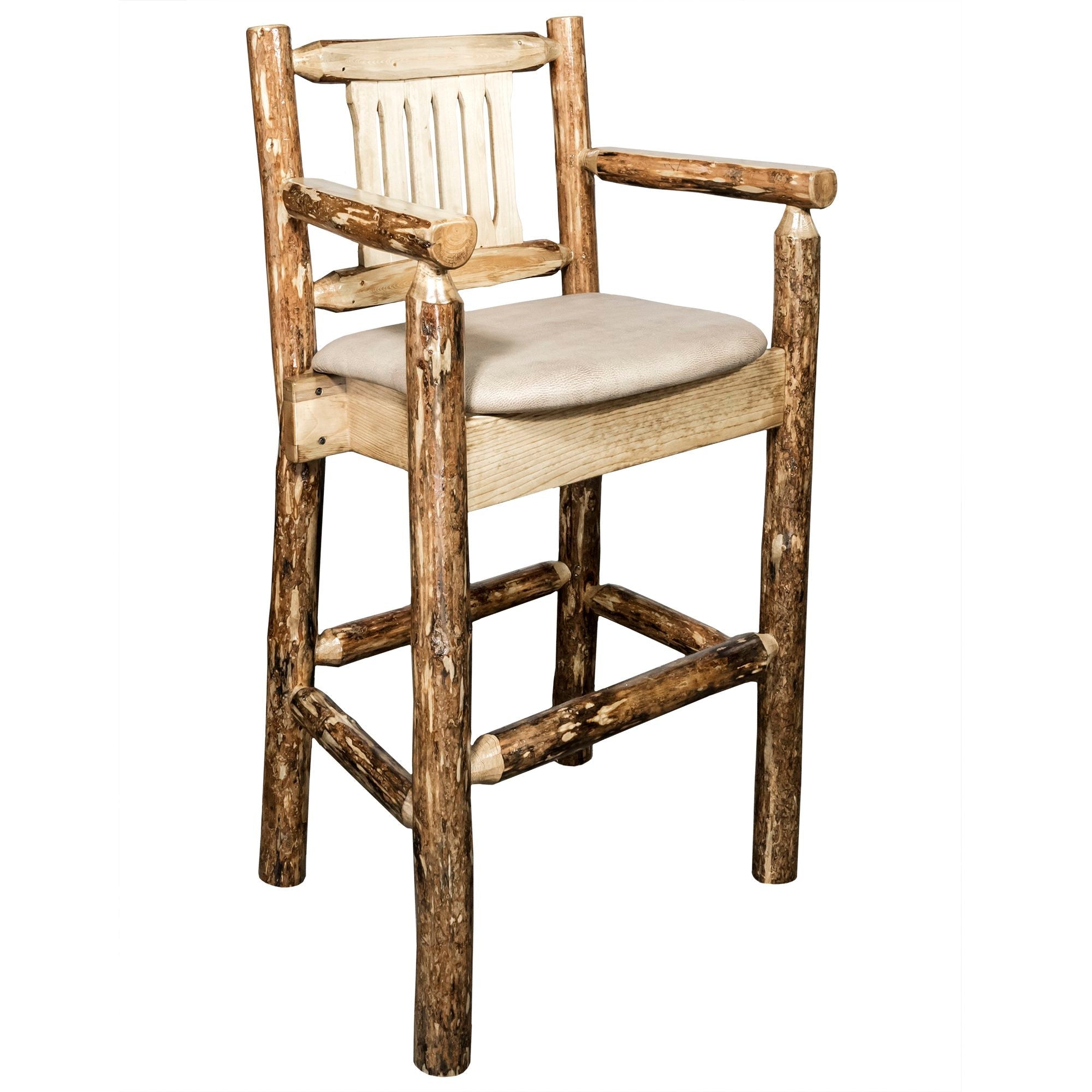 Glacier Country Counter Height Captain's Barstool - Buckskin Upholstered Bar Stool for Kitchen Island, Breakfast Nook & Home Bar - Durable & Stylish Seating Solution