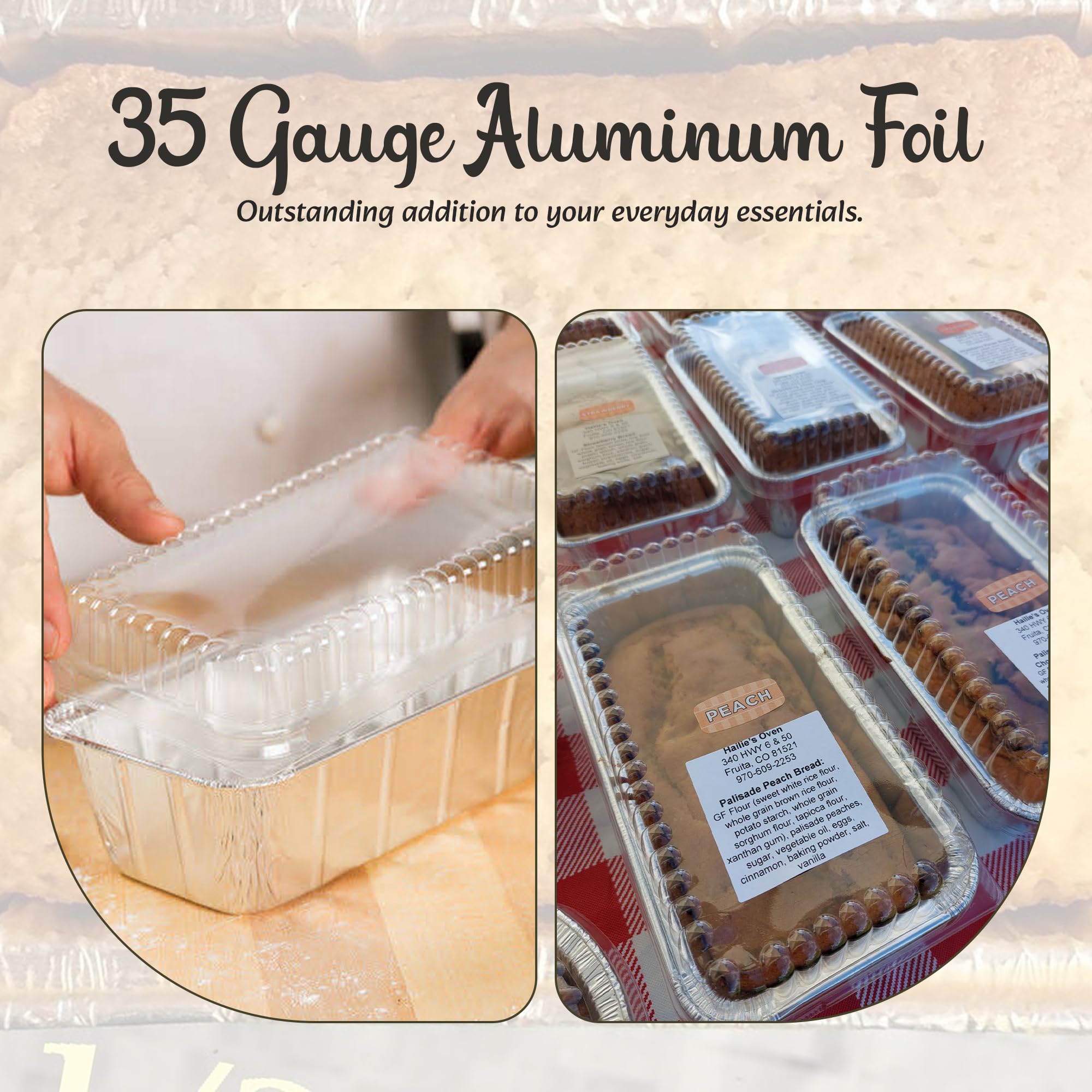 KitchenDance Disposable Aluminum Loaf Pan with Plastic Lid - 1.5 lb Foil Baking Pans for Bread, Cake, Meatloaf - Heavy Duty Aluminum Foil Containers for Home Baking, Meal Prep & Food Storage (500 Pack with Lids) - Perfect for Holiday Cooking, Potlucks & Leftovers