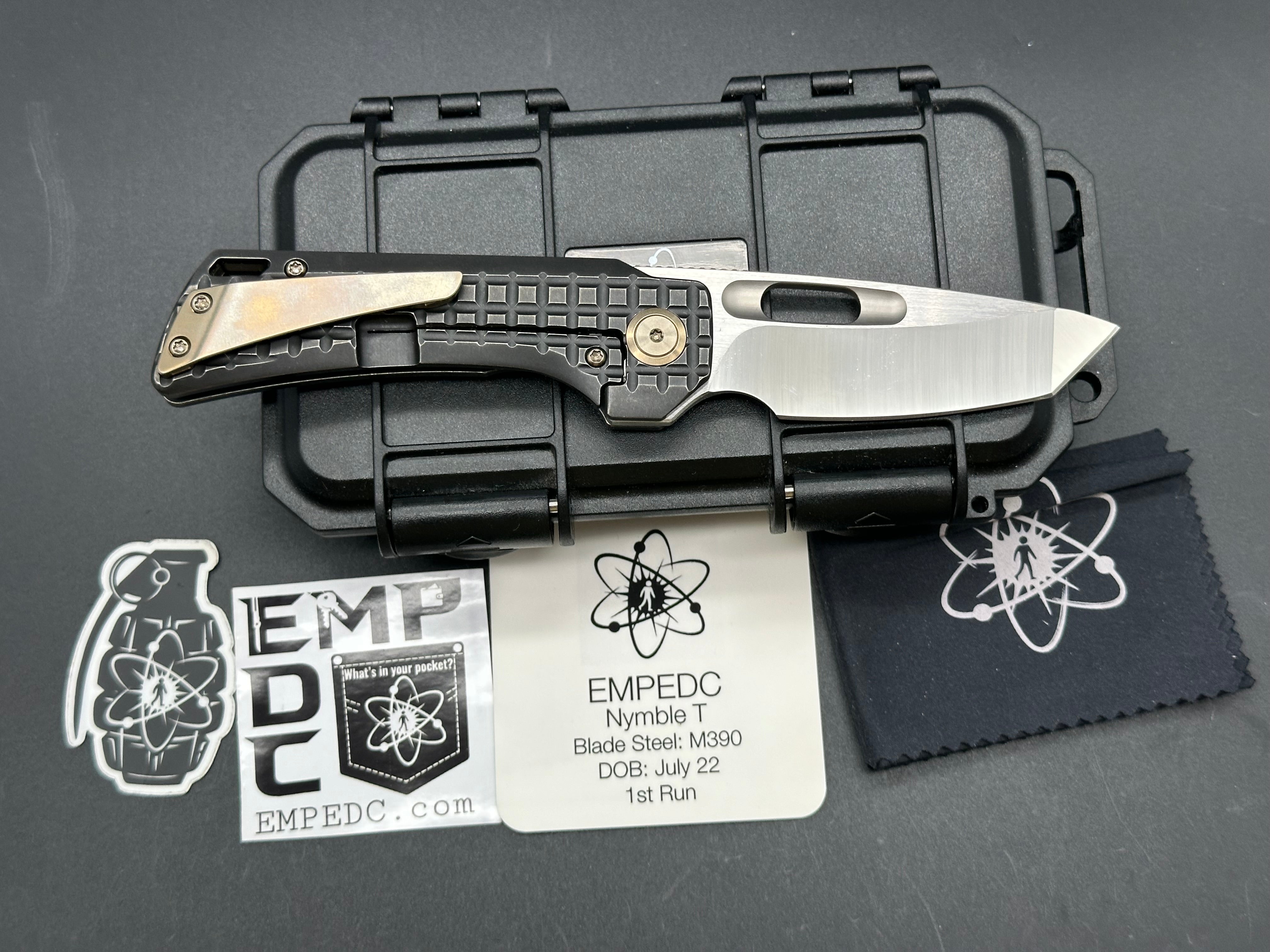 EMP EDC Nymble T 3.1 Pocket Knife - M390 Premium Steel Blade, Blackwashed Titanium Handle - Perfect for Everyday Carry, Outdoor Adventures & Tactical Use