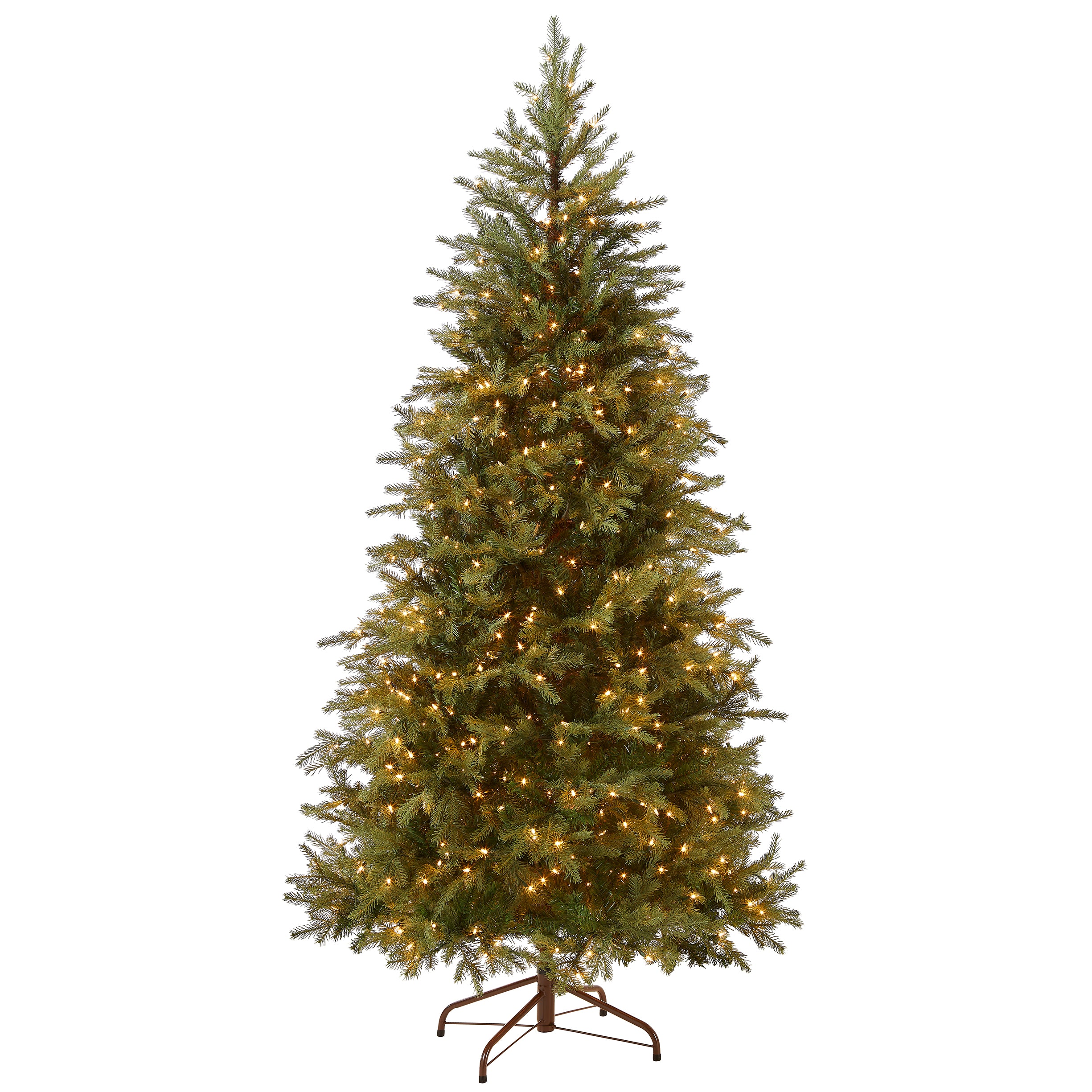 7.5 ft Pre-Lit Nordic Spruce Slim Artificial Christmas Tree with 500 Clear LED Lights - Perfect for Small Spaces, Apartments & Holiday Home Decor
