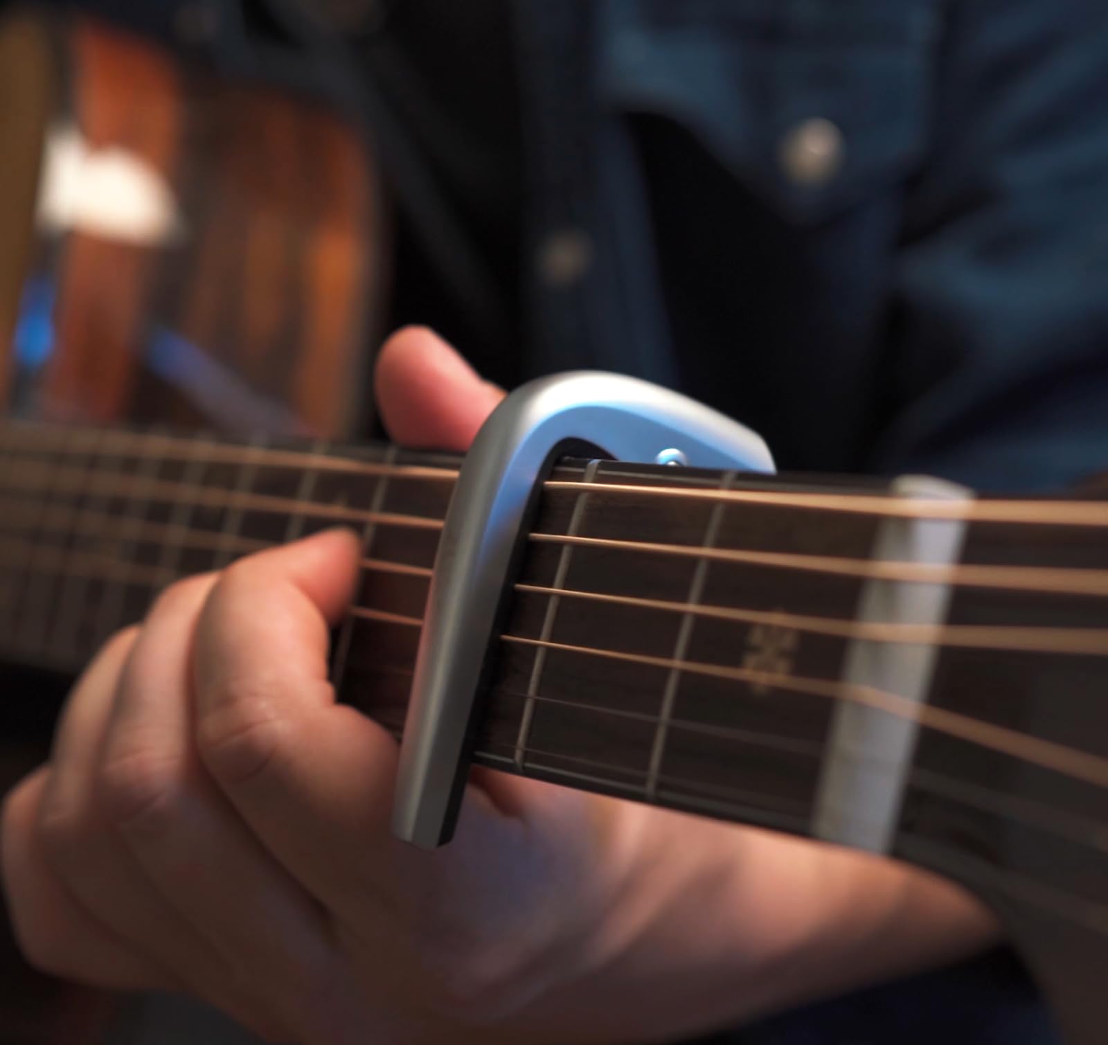 Premium Quick Lock Guitar Capo for 6-String Acoustic & Electric Guitars - Professional Musician Grade - Silver Finish | Perfect for Live Performances, Studio Recording & Practice Sessions