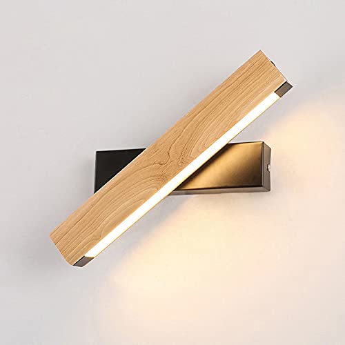 Nordic Adjustable LED Wall Sconce - Matte Black Rectangle Wooden Dimmable Wall Light with Rotatable Head & 3 Color Temperatures | Perfect for Bedroom, Living Room, Hotel & Small Spaces | Modern Lighting for Home Decor & Ambient Atmosphere