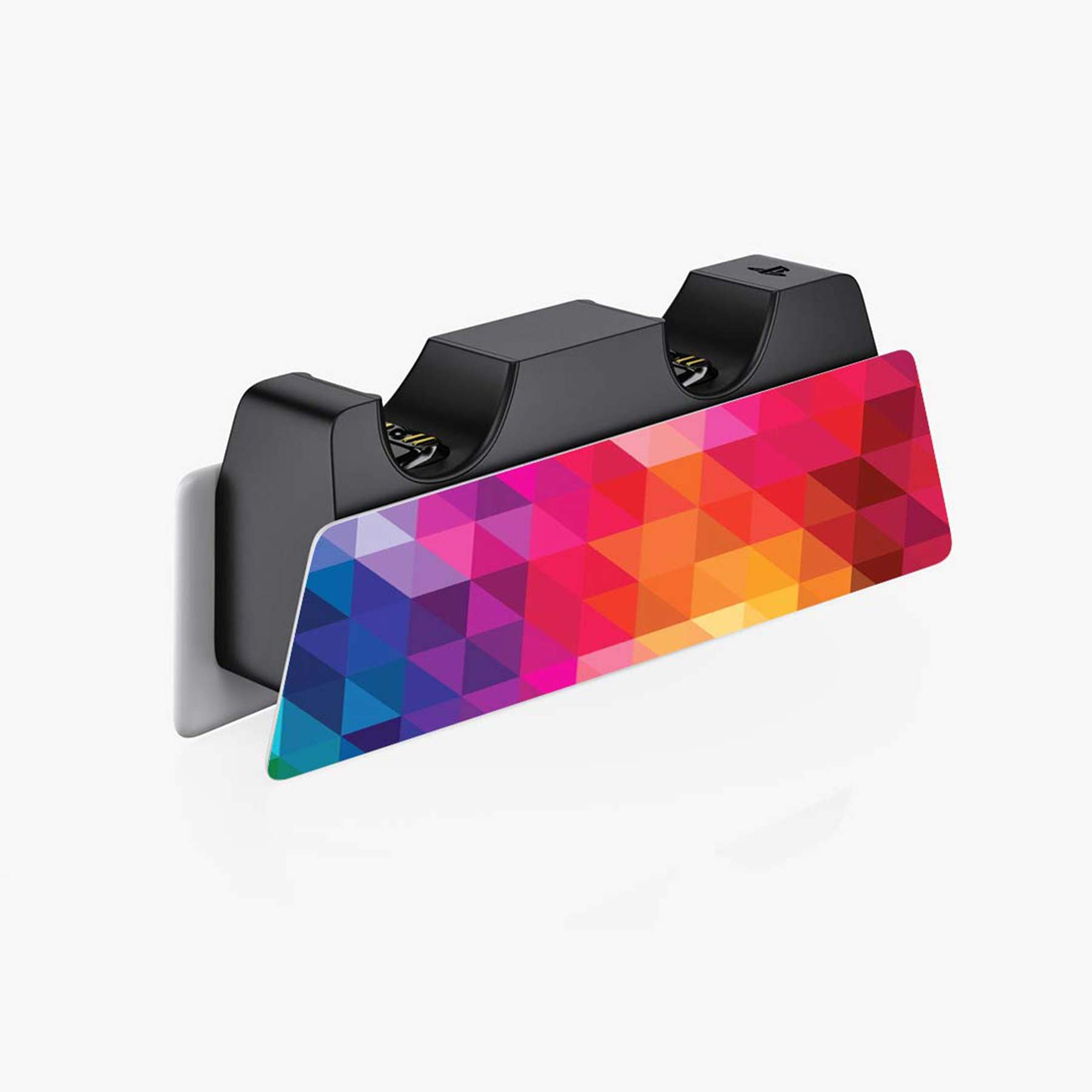 PlayVital Colorful Triangle Skin Stickers for PS5 Controller, Console Disc Edition, Charging Dock & Headset - Premium Vinyl Decals for Customization - Perfect for Gaming Setups & Personalized Gifts