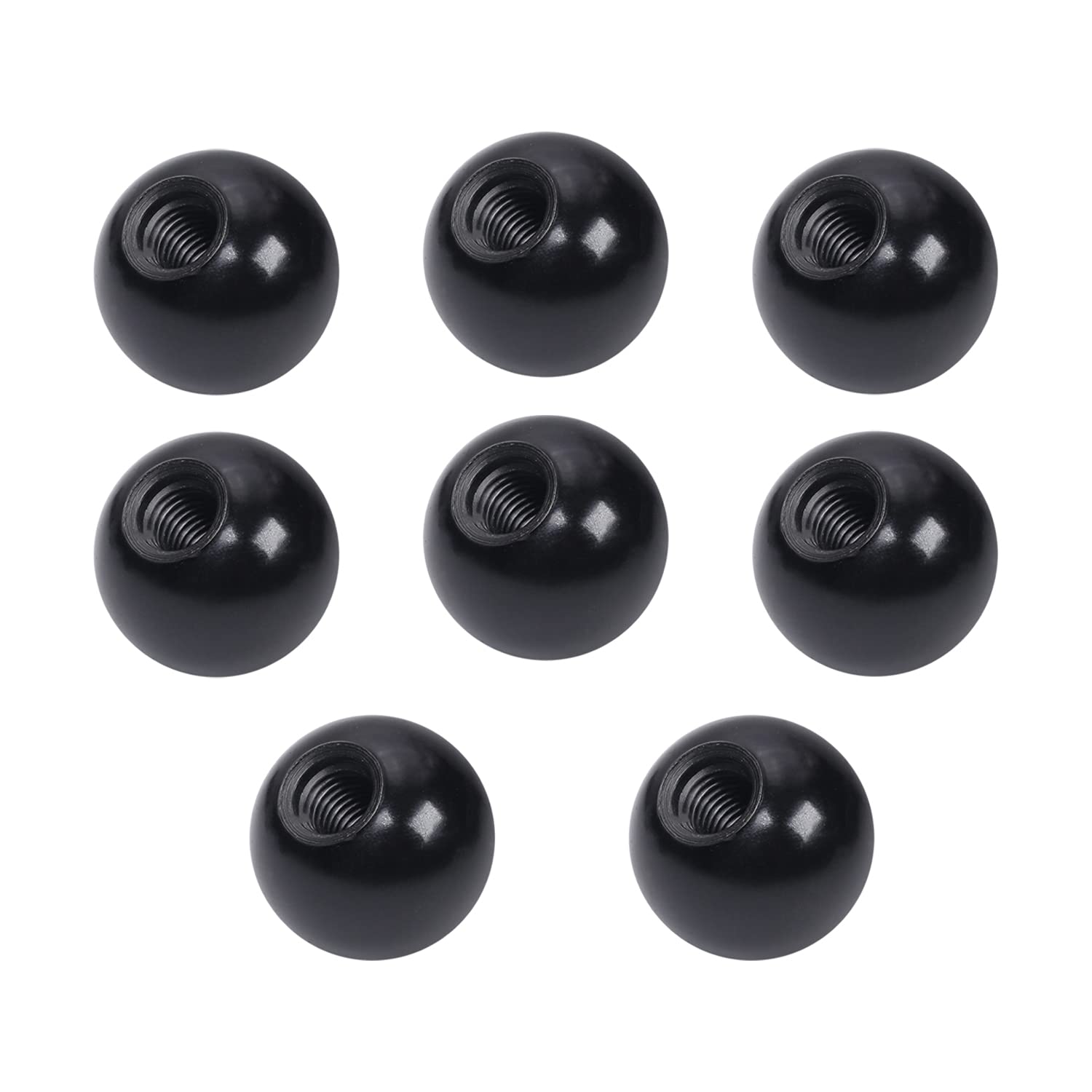 8Pcs Black Bakelite Ball Knob M10 Female Thread - 32mm (1.26