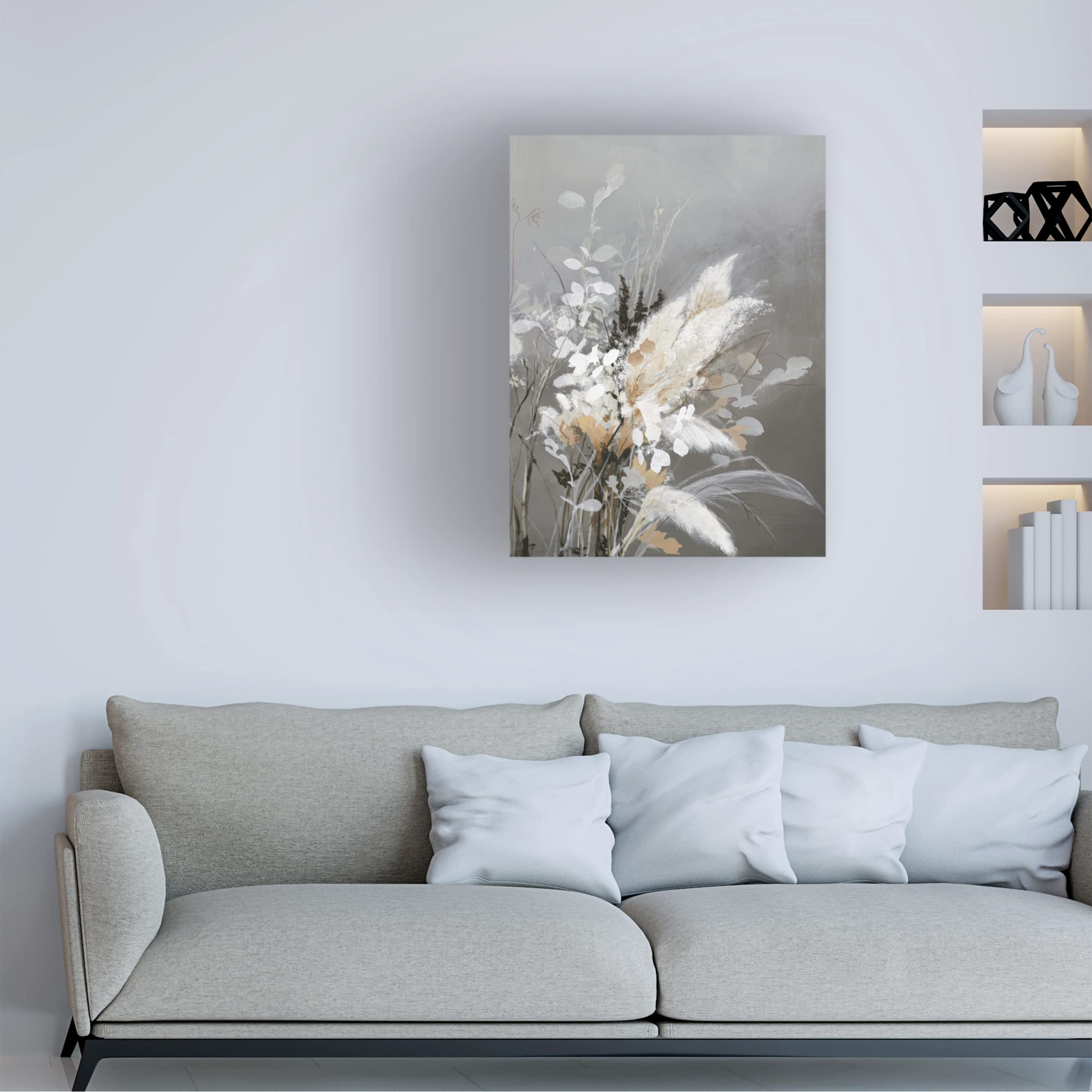 Design Fabrikken 'Light Leaves 2' Canvas Wall Art - Modern Botanical Print for Living Room, Bedroom & Office Decor