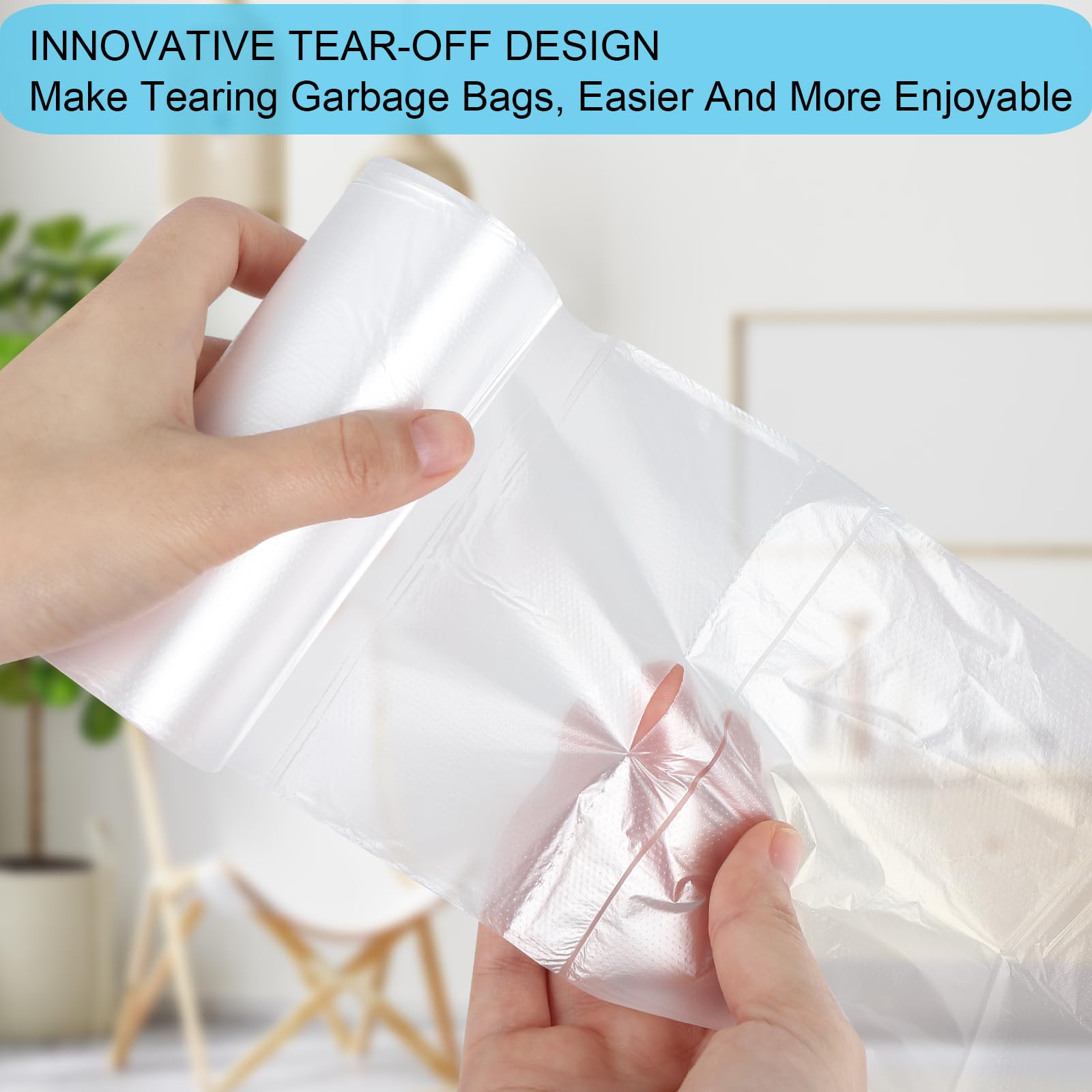 6 Gallon Small Clear Office Trash Bags - 100 Count Wastebasket Liners for Restroom, Home & Office Bins | Perfect for Desks, Bathrooms & Kitchen Waste Cans