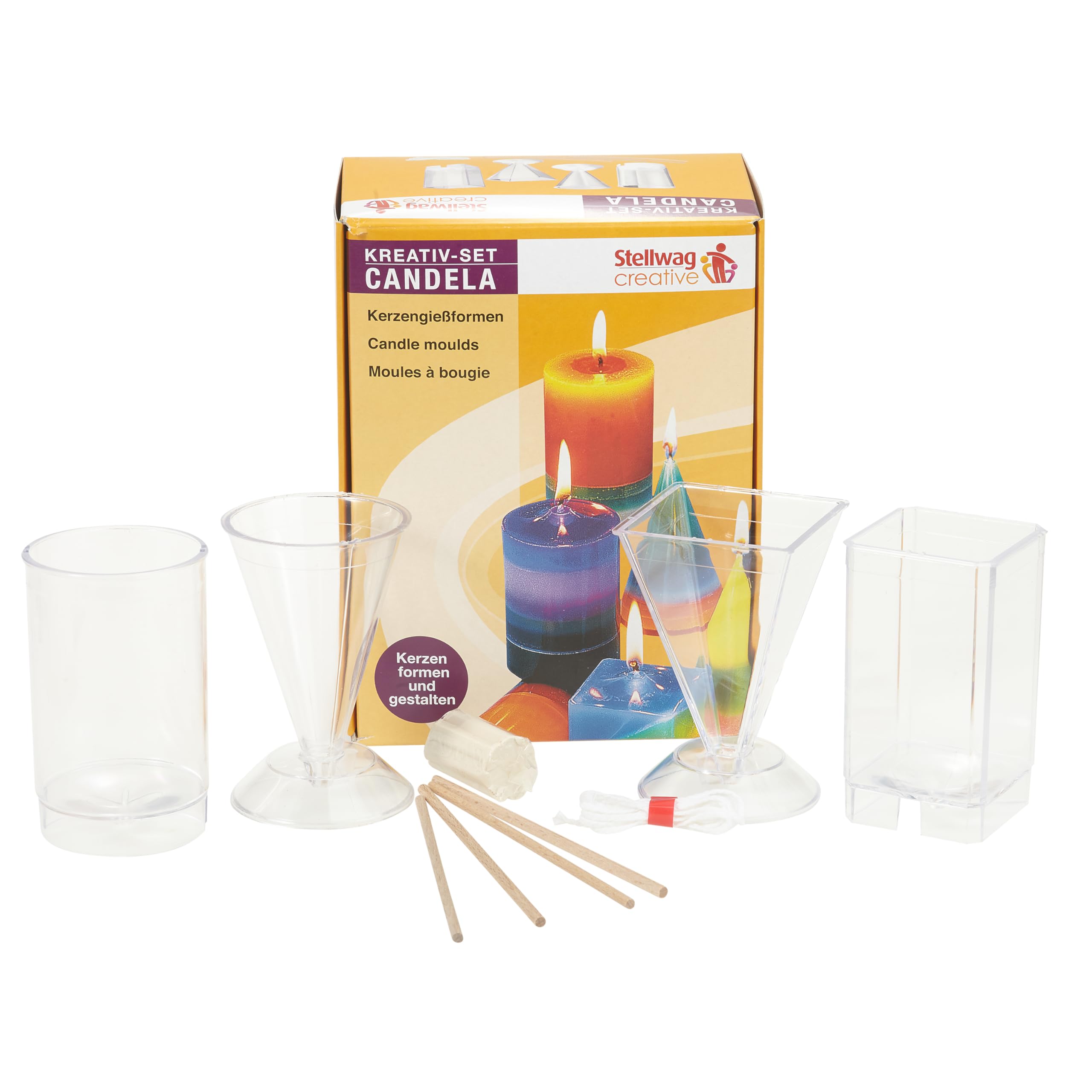 4-Piece Candle Making Mold Set - DIY Soy Wax Candle Molds for Home Decor, Gifts & Aromatherapy - Perfect for Holidays, Weddings & Relaxation