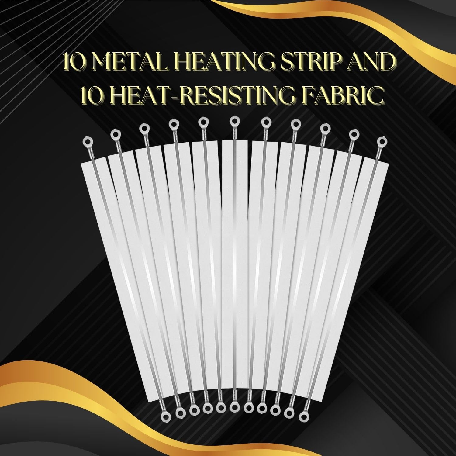 Flexzion 600W 12-inch Impulse Sealer Replacement Kit - PTFE Tape, Heat Seal Strips & Heating Elements (10-Pack) - Perfect for Food Packaging, Plastic Bag Sealing & Industrial Use