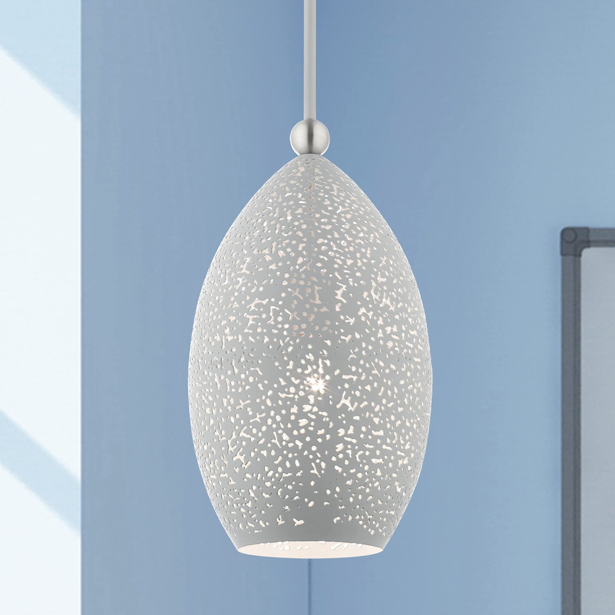 Livex Lighting 49182-80 Nordic Gray Single Light Pendant - Modern Scandinavian Style Ceiling Light for Dining Room, Kitchen Island or Bedroom