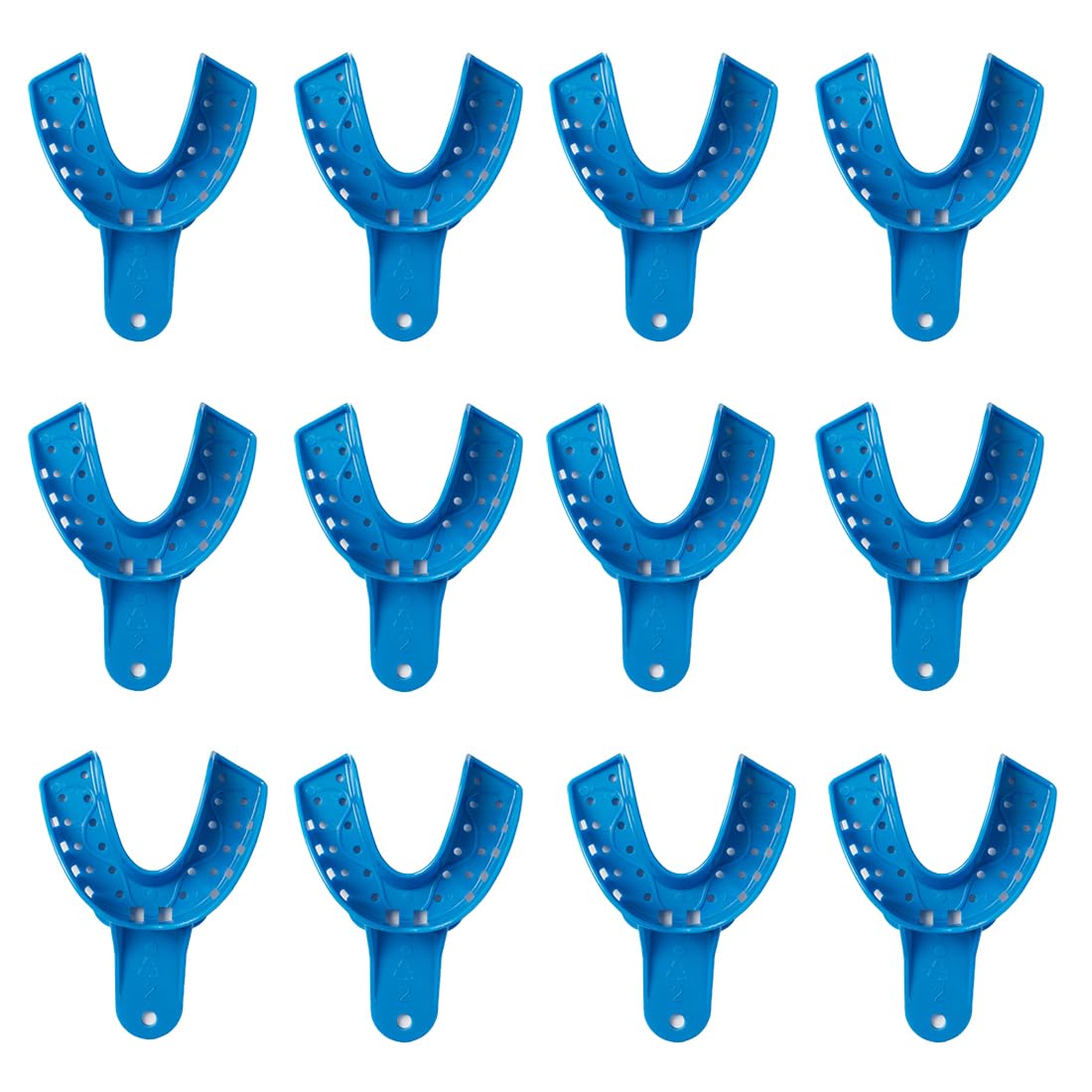 12PCS Dental Impression Trays - 8 Sizes Autoclavable Teeth Impression Kit for Dentists (S/M/L, Upper/Lower) - Perfect for Dental Clinics, Orthodontic Procedures & Crown/Bridge Work