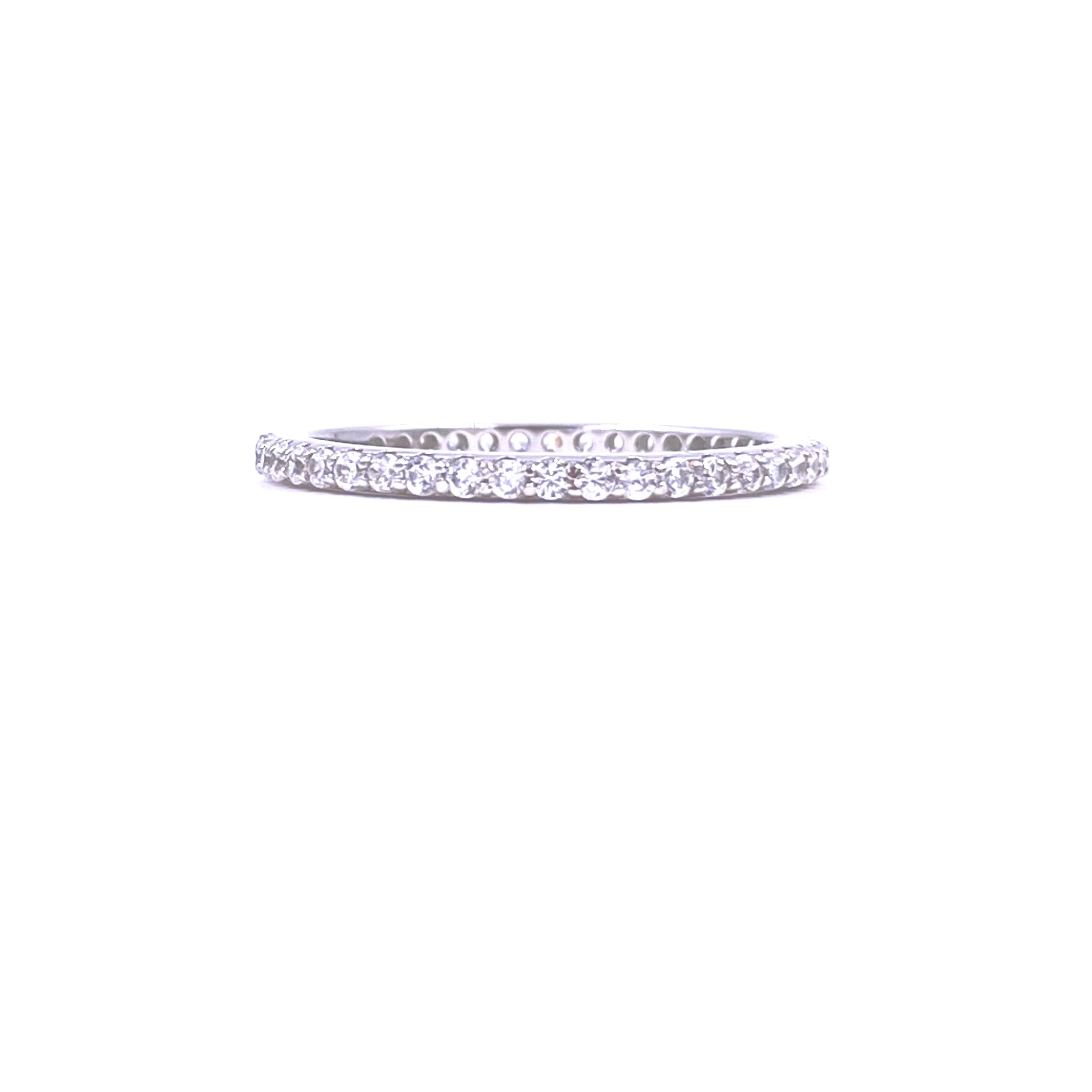 Ashley Gold Sterling Silver Shared Prong CZ Eternity Band Ring - Elegant Wedding Band for Women, Perfect for Anniversaries & Special Occasions