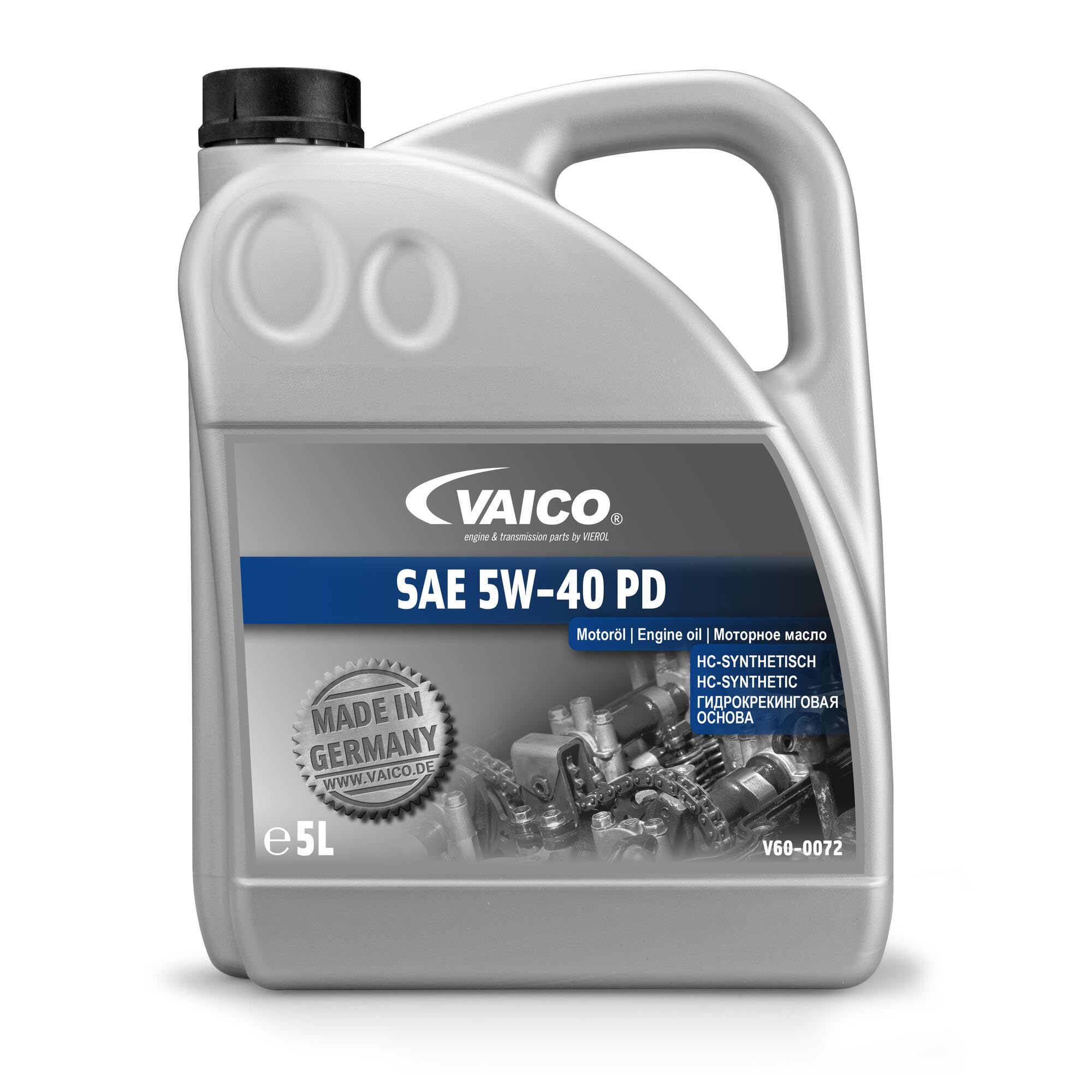VAICO V60-0072 Full Synthetic Engine Oil 5W-30 - High Performance Motor Oil for Cars, Trucks & SUVs - Improves Fuel Efficiency & Engine Protection - Ideal for Daily Commuting, Highway Driving & Extreme Weather Conditions