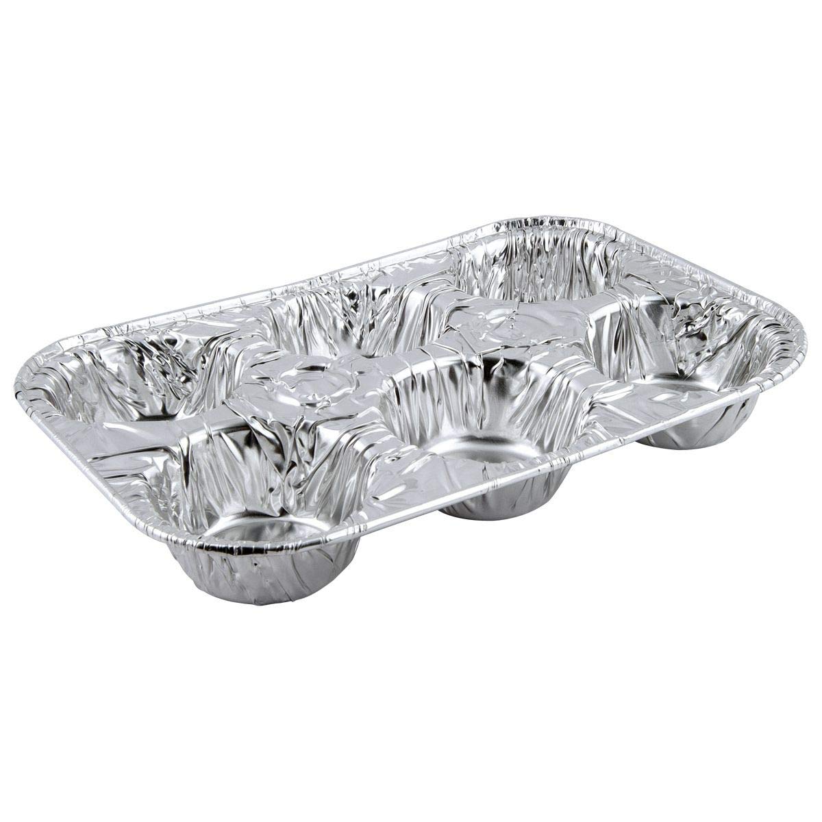 6-Cavity Aluminum Cupcake Muffin Pans - 200 Pack Disposable Baking Molds for Mini Muffins, Cupcakes & Cakes | Perfect for Weddings, Birthday Parties, Baby Showers & Family Gatherings | Ideal for Home Baking, Bakery Business & Commercial Use