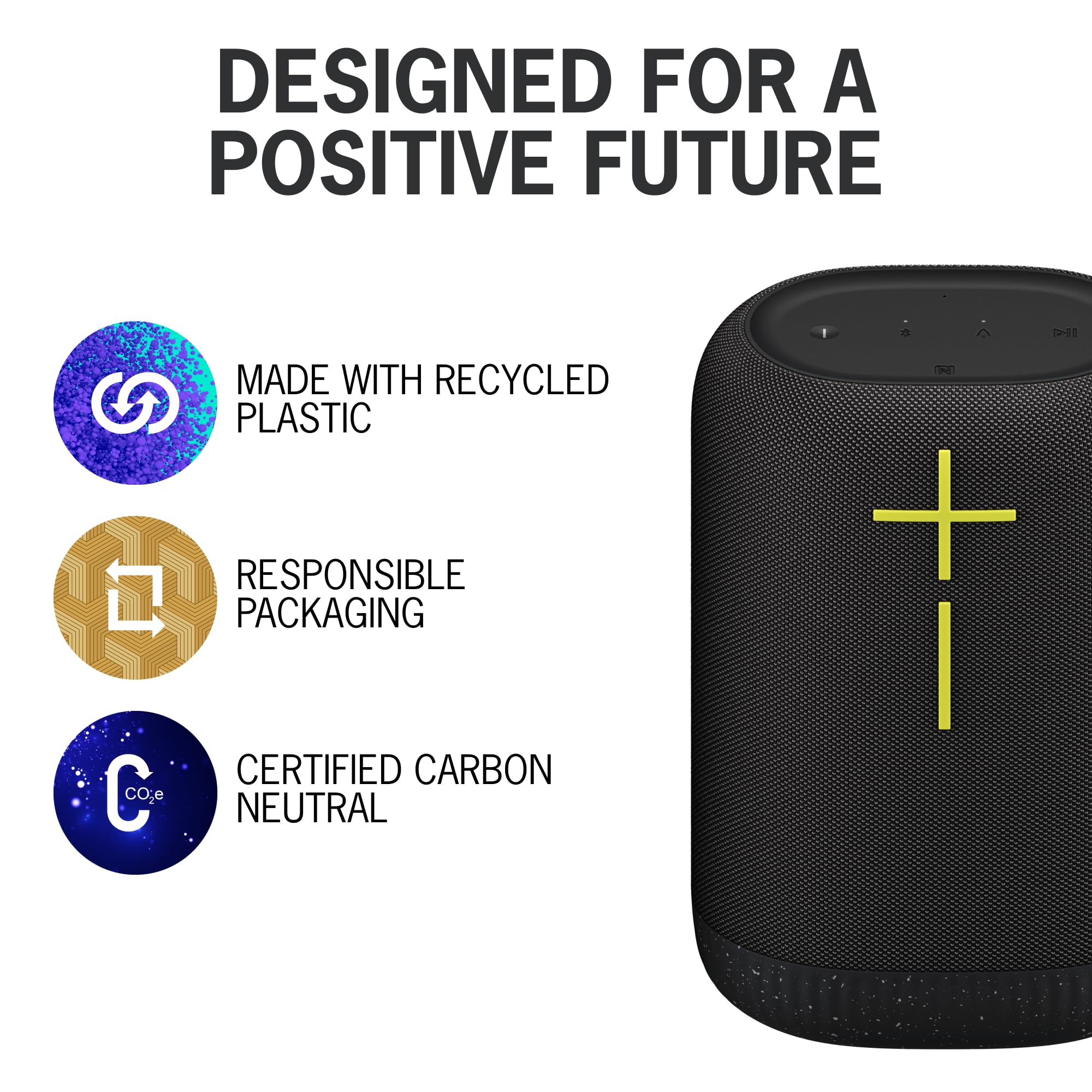 Ultimate Ears EPICBOOM Portable Bluetooth Speaker - Wireless 360° Sound with Big Bass, Adaptive EQ, IP67 Waterproof & Floatable - 17H Battery, 180ft Range, USB-C Charging (Charcoal Black) - Perfect for Pool Parties, Beach Outings & Outdoor Adventures