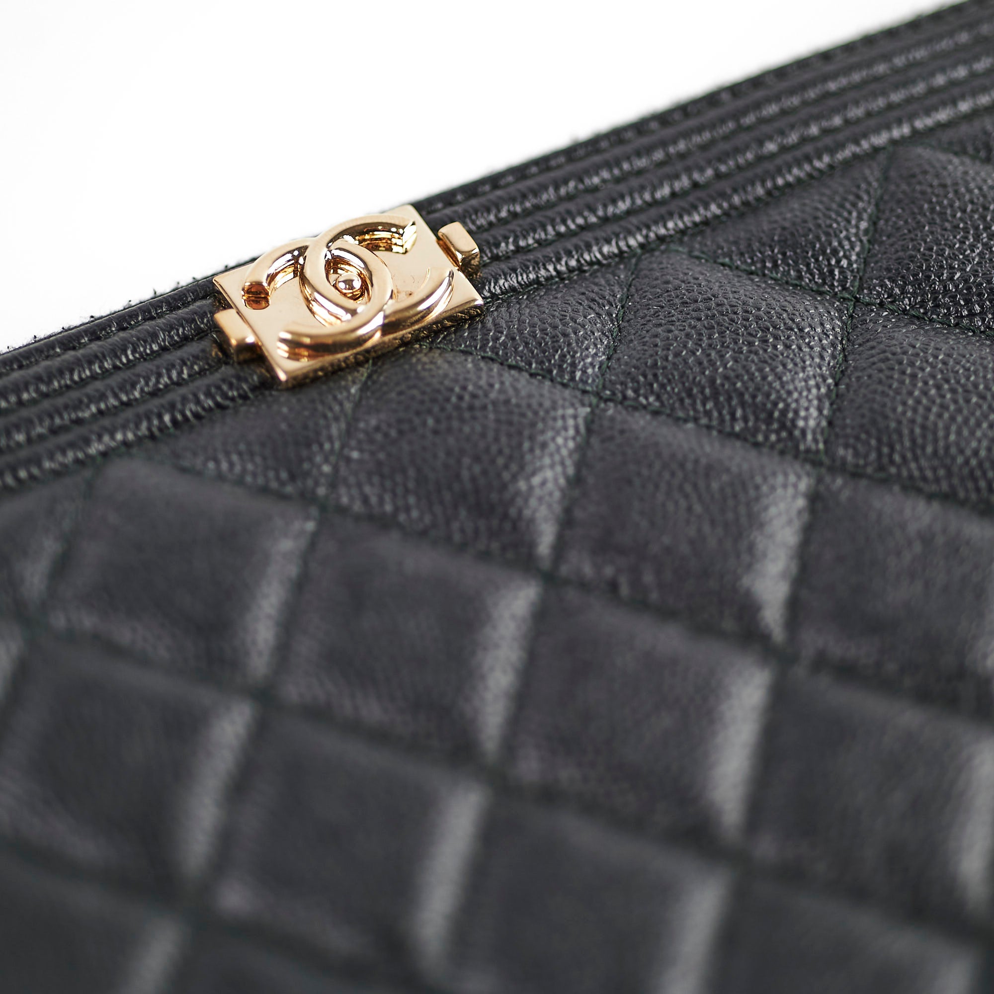 Chanel Boy Caviar Leather Large O Case Handbag - Black Luxury Crossbody Bag for Women | Perfect for Evening Parties, Date Nights & Special Occasions