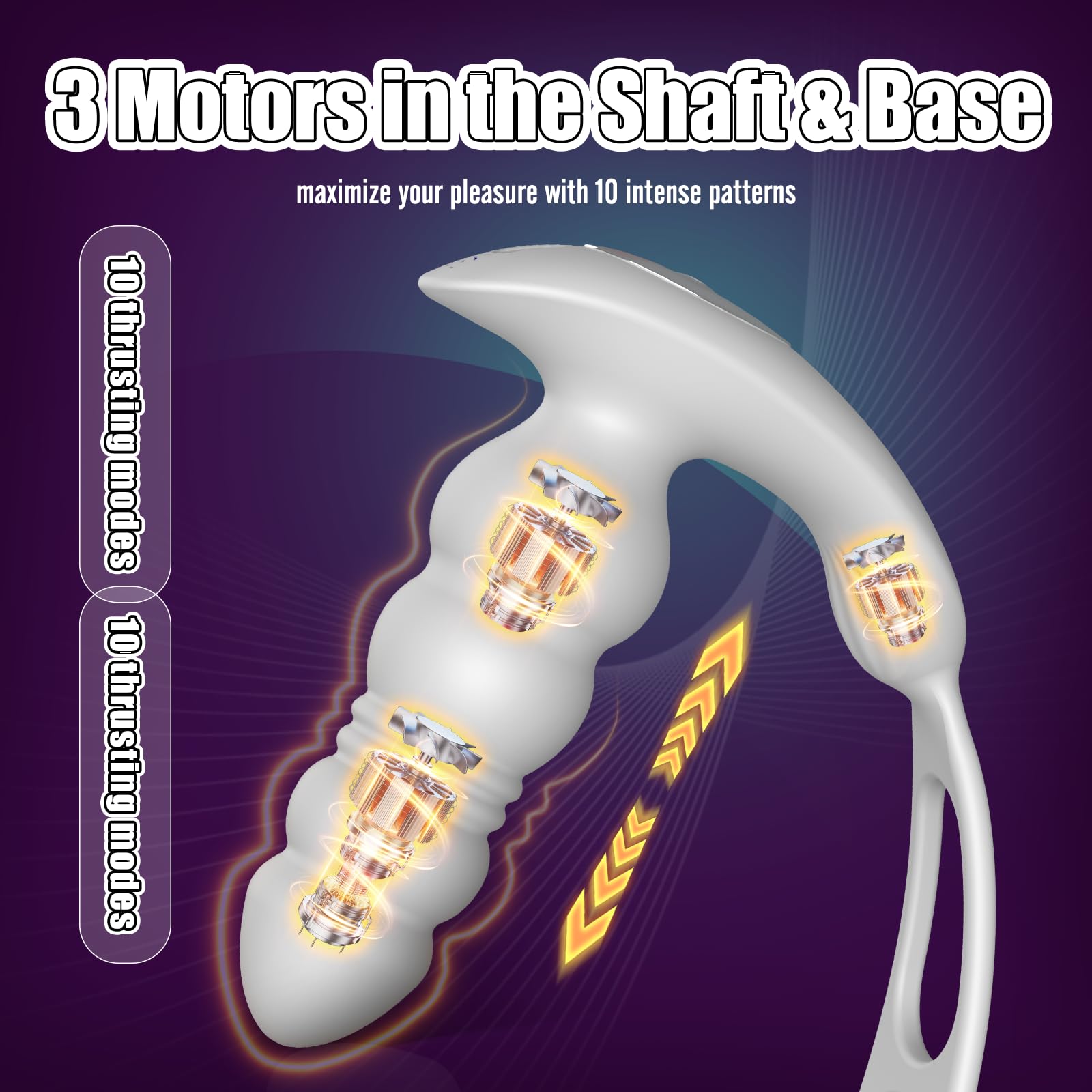 Premium Prostate Massager for Men - Thrusting Anal Plug with Vibrating Cock Ring, Powerful Male Sex Toy for Enhanced Pleasure | Perfect for Solo Play, Couples Fun & Prostate Health Therapy