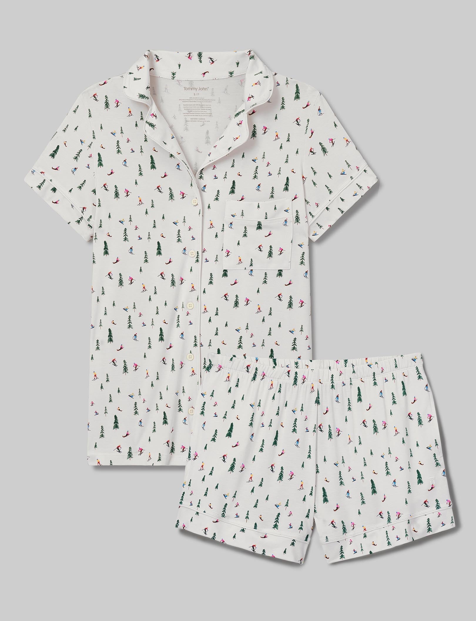 Women's Soft Cotton Pajama Set - Short Sleeve Sleep Shirt & Lounge Shorts for Comfortable Sleep & Relaxation | Perfect for Nightwear, Lounging at Home, and Summer Vacation