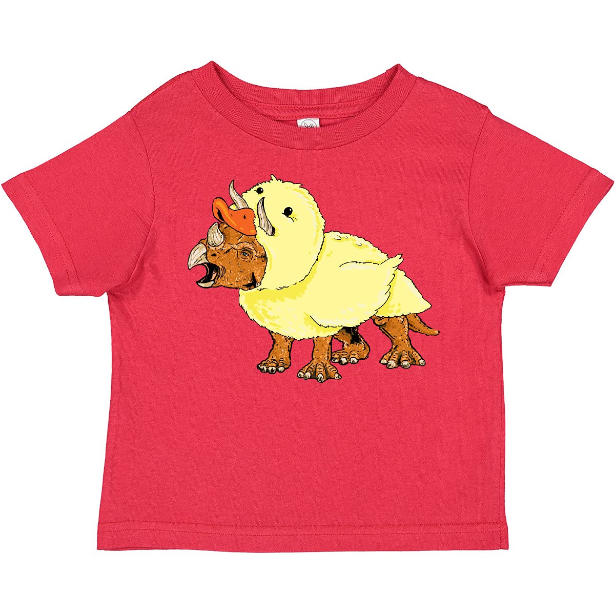 Inktastic Easter Duck Triceratops Toddler T-Shirt - Cute Dinosaur Graphic Tee for Boys & Girls - Perfect for Easter Outfits, Birthday Parties & Playdates