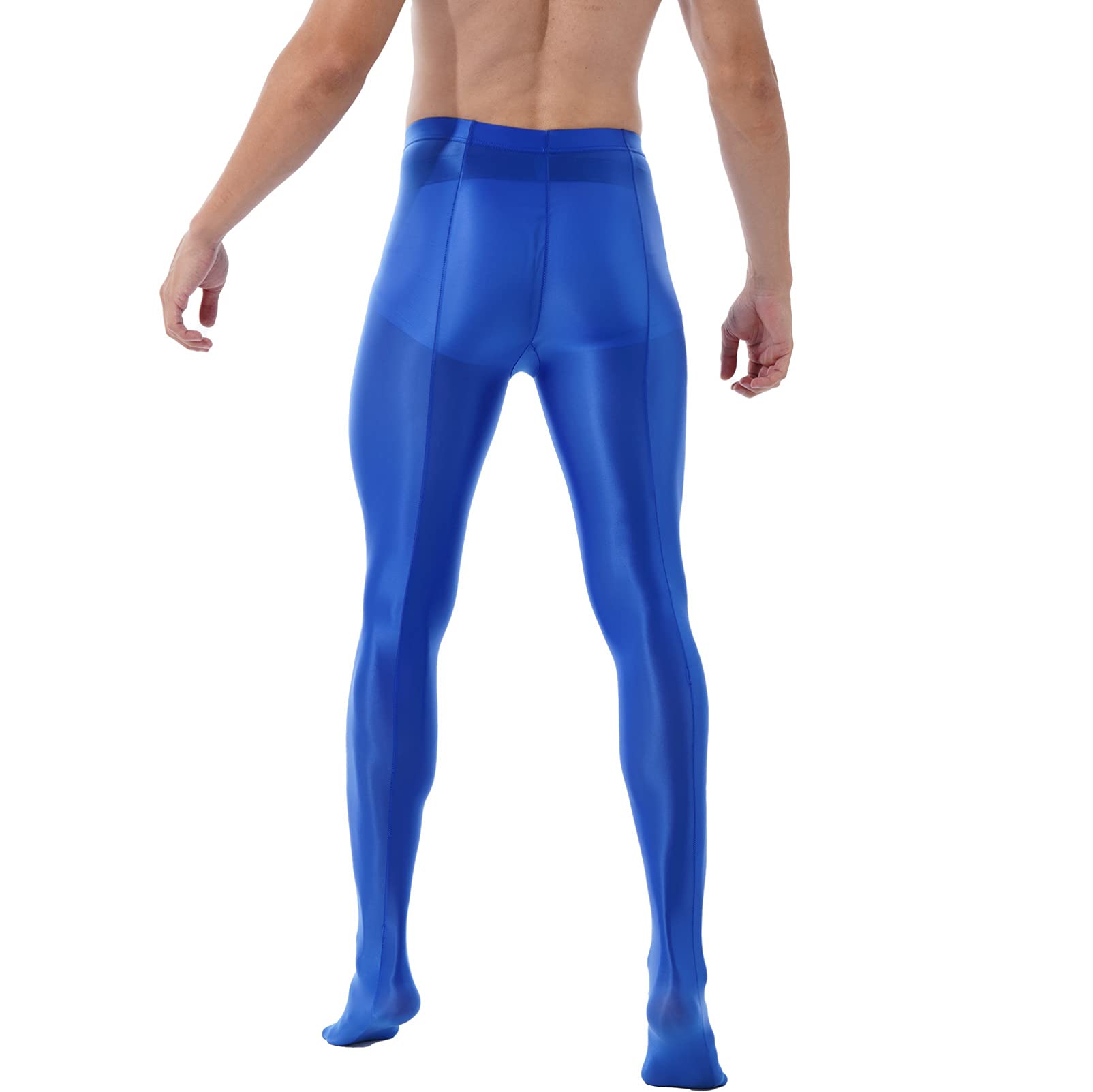 Men's Glossy Silk Ice Socks - Breathable Stockings & Footed Tight Leggings for Yoga, Workout & Dance - Comfortable Pantyhose for Sports & Daily Wear