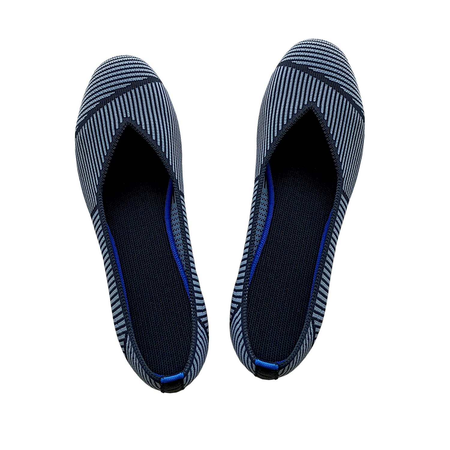 Women's Ballet Flats - Comfortable Knit Dress Shoes with Round Toe & Breathable Mesh - Perfect for Office, Casual Wear & Travel