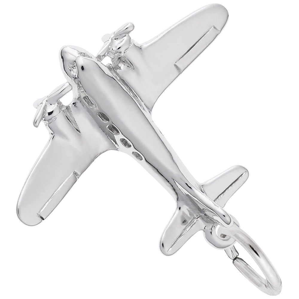 Airplane Charm for Jewelry - Sterling Silver Airplane Pendant for Bracelets & Necklaces - Perfect for Travel Lovers & Aviators
