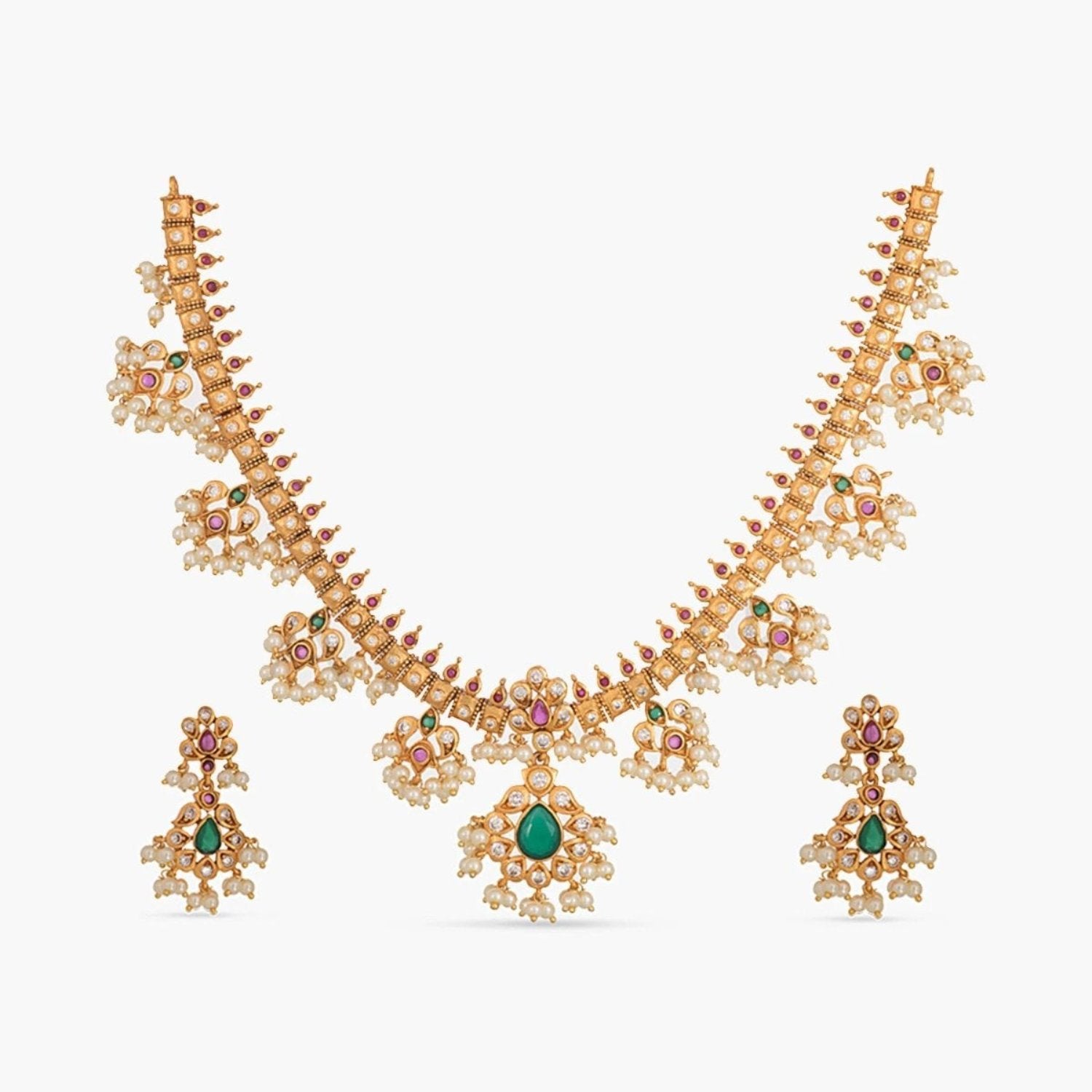 Premal Antique Necklace Set - Vintage Jewelry for Women, Handmade Boho Necklace with Pendant, Perfect for Weddings, Parties & Special Occasions