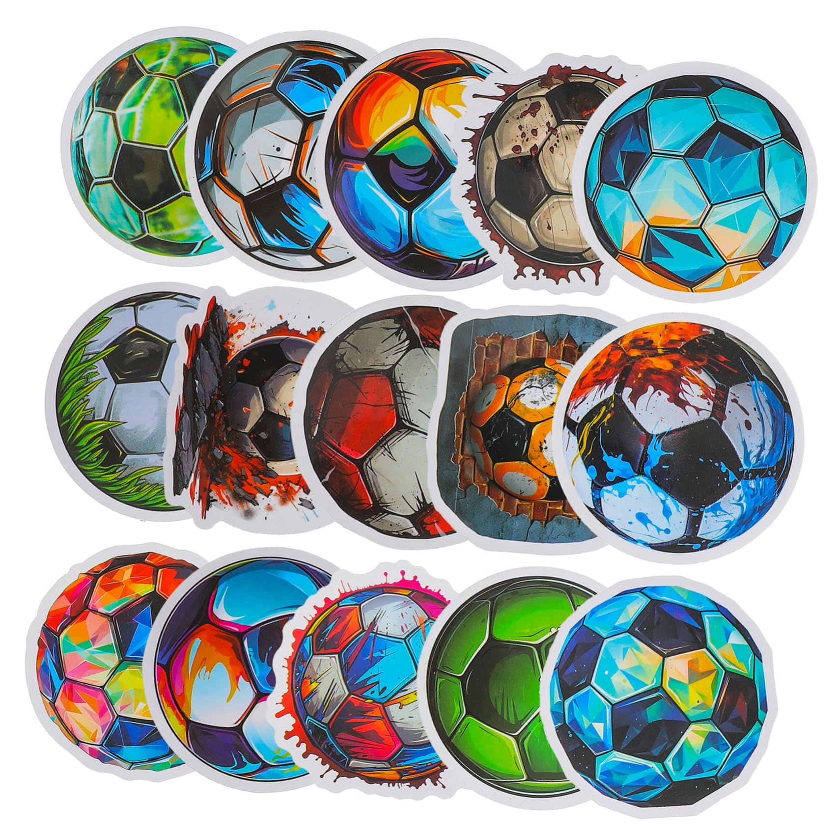 TOGEVAL 50pcs Soccer Ball Stickers - Waterproof Decals for Scrapbooking, DIY Crafts, Party Decorations - Perfect for Sports Themed Parties, School Projects, and Kids' Room Decor
