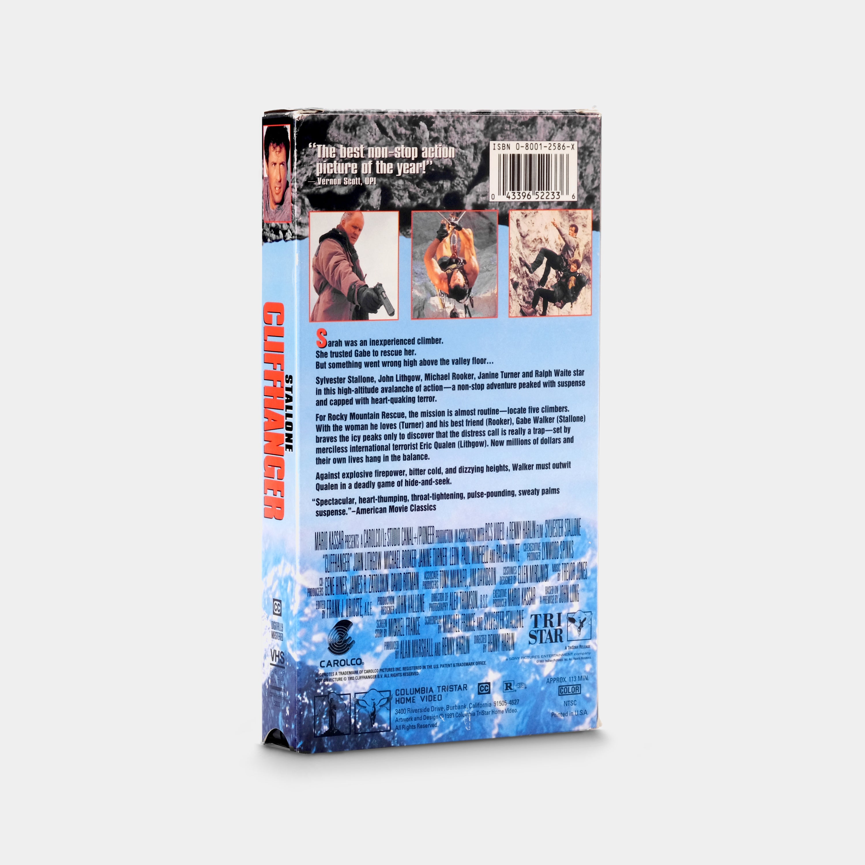 Cliffhanger VHS Tape - Classic 90s Action Movie with Sylvester Stallone - Perfect for Movie Collectors & Nostalgic Home Theater Nights