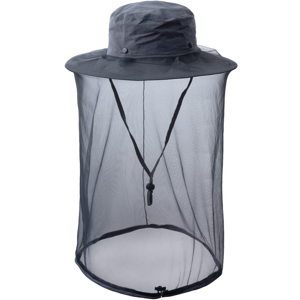 Fishing & Weed Eating Hat with Sun Protection & Mosquito Head Net - Outdoor Mesh Hat with Hidden Net for Fishing, Gardening, and Hiking