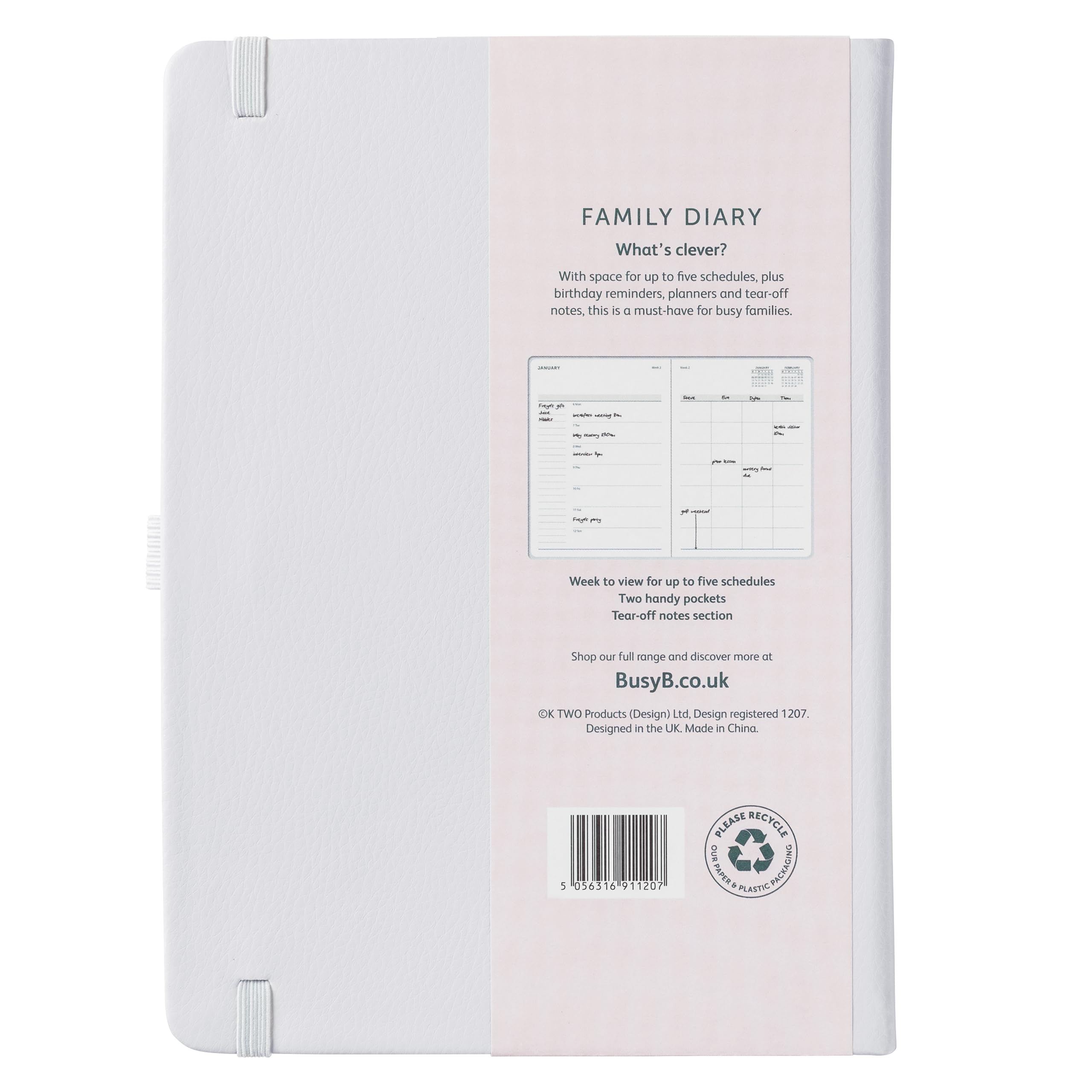 Busy B 2025 A5 Family Diary - Weekly Planner with 5 Schedules, Light Lilac Faux Leather Cover & Gold Foil - Life Organizer for Busy Families - Includes Yearly Calendar, Birthdays & Tear-Off Notes - Perfect for Family Scheduling, Work-Life Balance & Home Organization