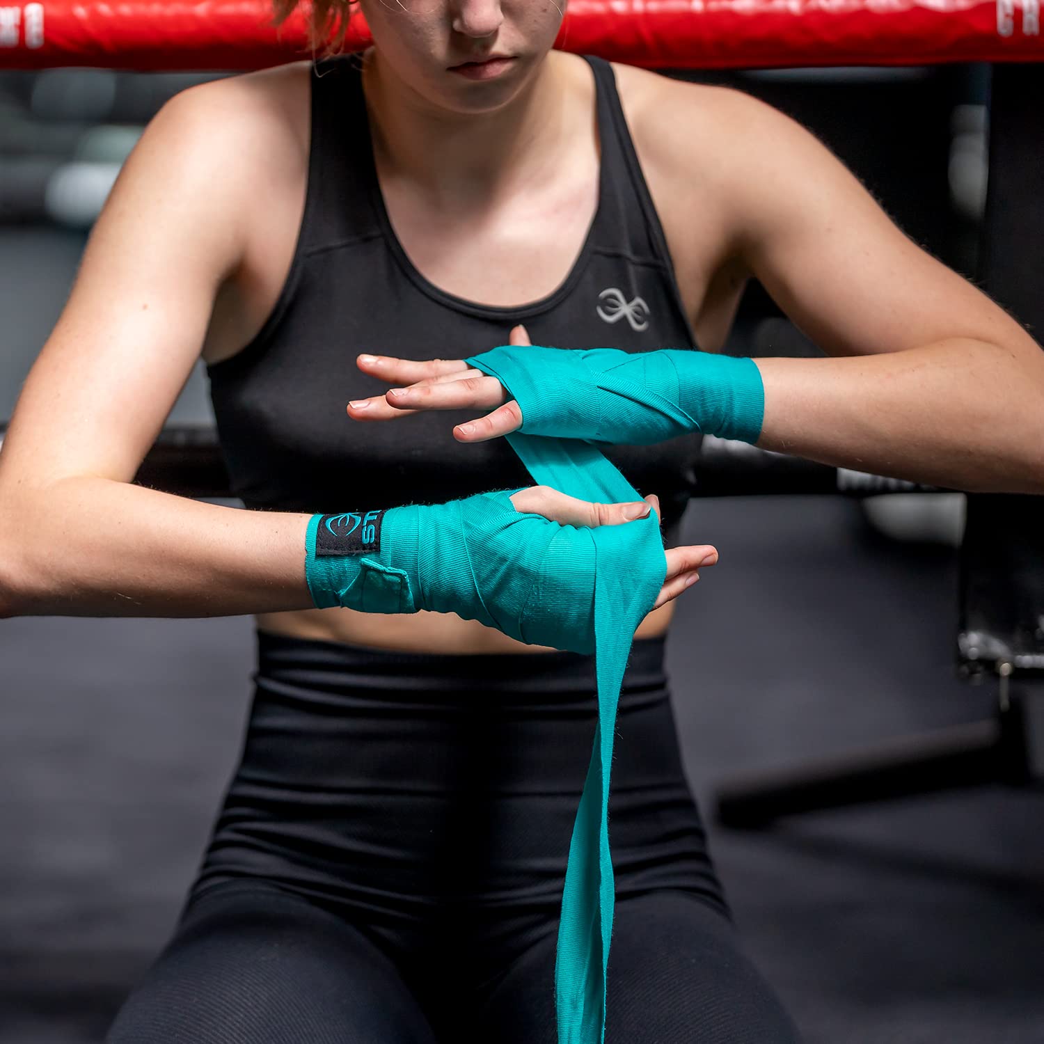 Professional Elastic Boxing Hand Wraps for Training & Competition - Breathable Hand Protection for MMA, Kickboxing & Boxing Workouts
