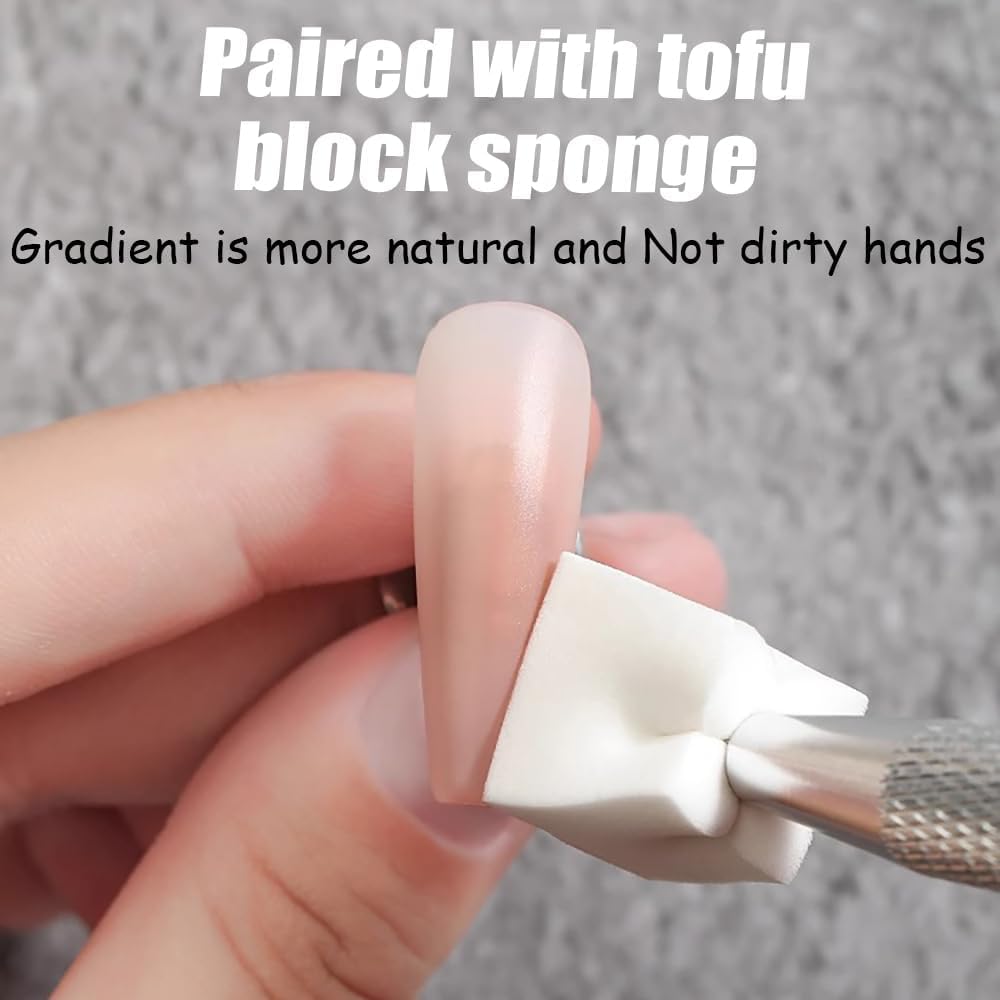 Bolt Bee Nail Sponge Set - 1 Metal Grabber & 50 Mini Replaceable Sponge Blocks for Ombre Nail Art, Nail Stamping, DIY Manicure | Professional Nail Art Tools for Salon & Home Use