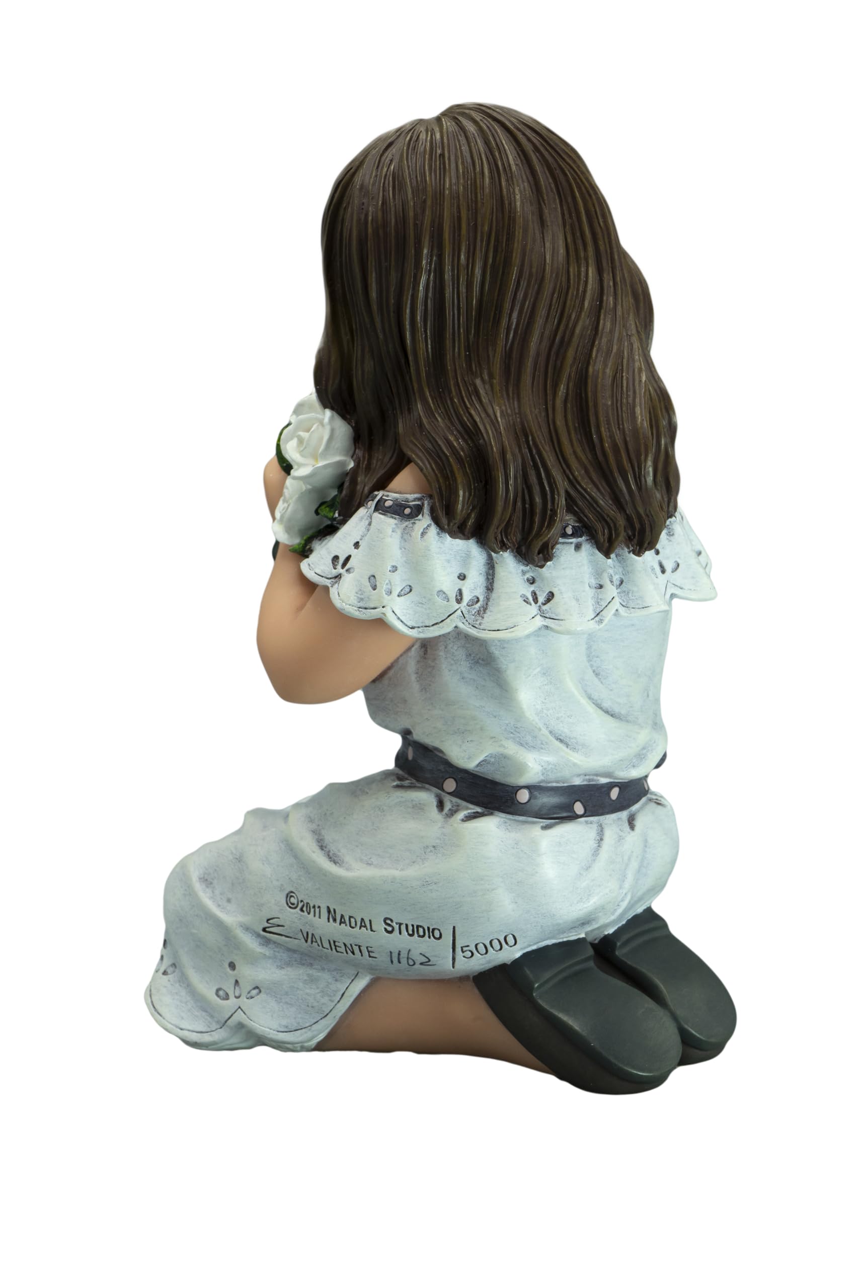 706288 Porcelain Figurine - Elegant Girl Holding Flowers | Home Decor, Gift Idea, Collectible Statue for Living Room & Shelf Display