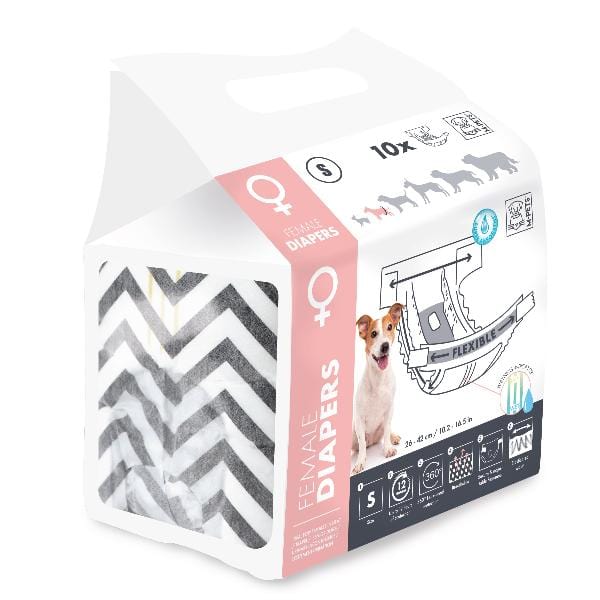 M PETS Female Dog Diapers - Washable & Reusable Pet Diapers for Small to Medium Dogs - Perfect for Incontinence, Heat Cycles, and Travel Use