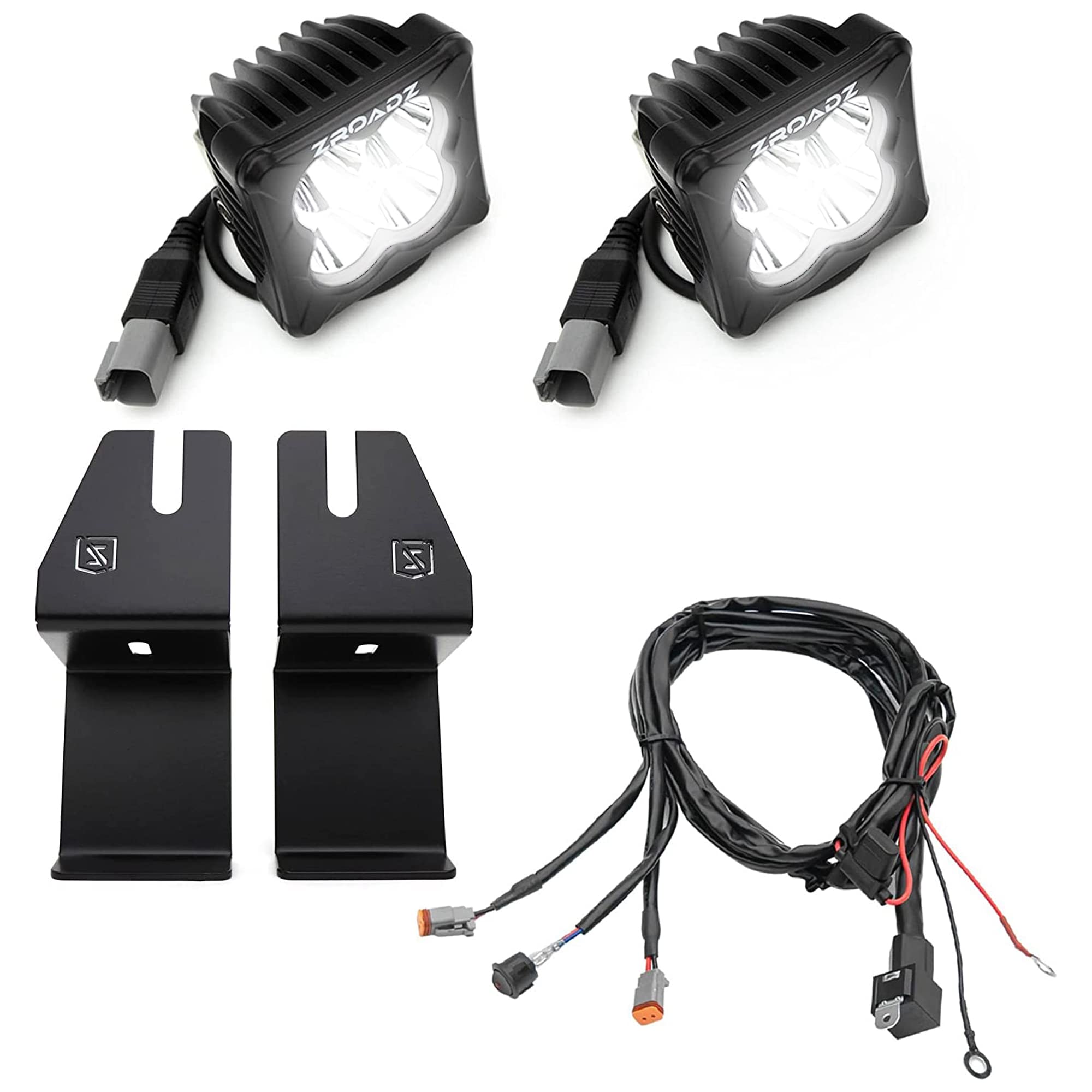 2021-2022 Ford Bronco Rear Bumper LED Light Kit - 2x 3 Inch White LED Pod Lights (Part #Z385401-KIT) for Off-Roading, Night Driving & Adventure